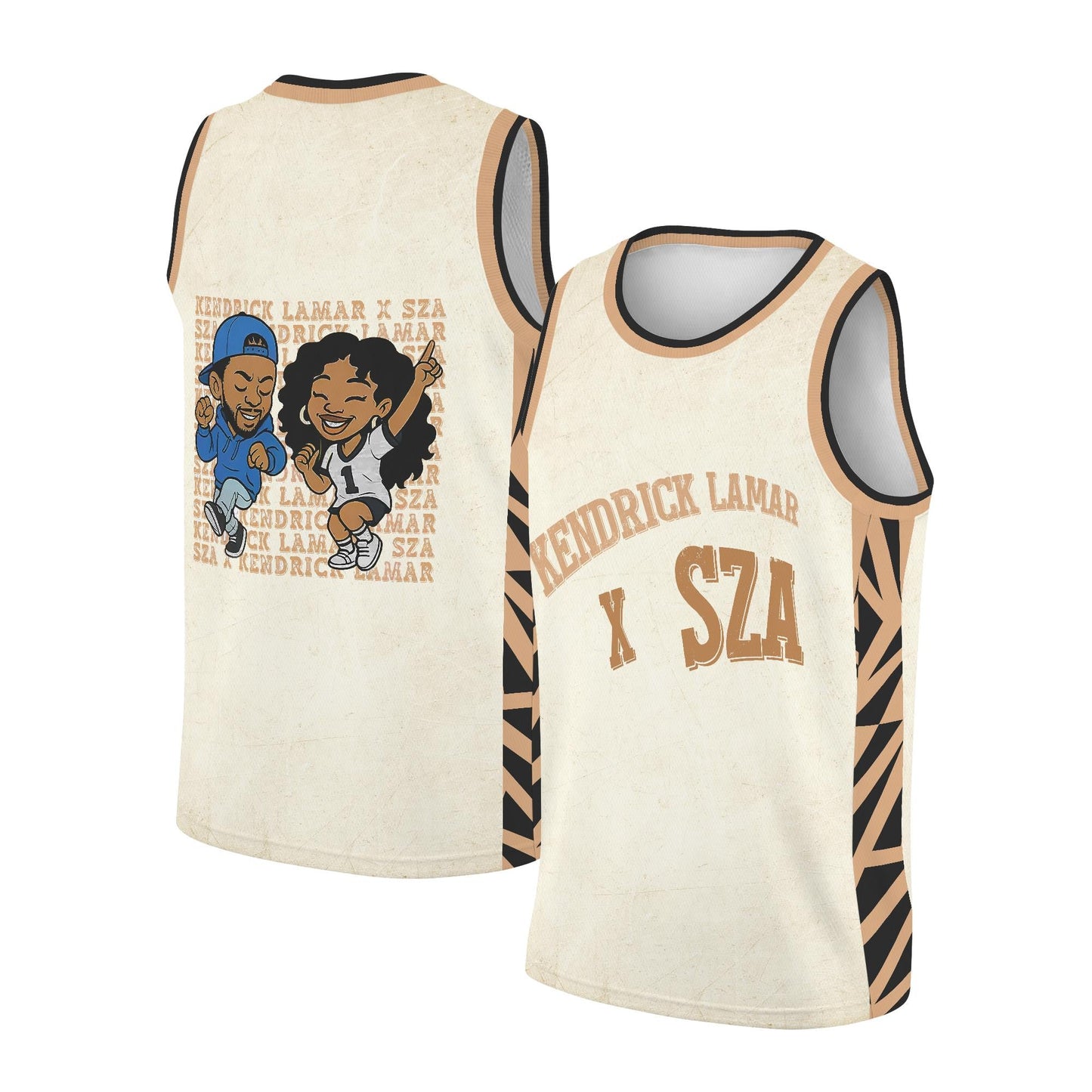 Kendrick Lamar & SZA Rap Tour 2025 Basketball Jersey basketball jersey product view 1