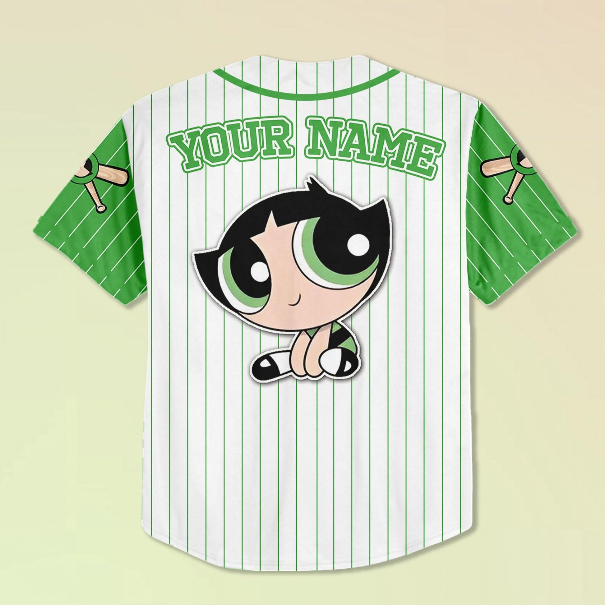 Custom Buttercup Baseball Jersey, Kid Youth Adult Jersey, Personalized Name Number Shirt, Power Cartoon Team Jersey, Gift for Fans baseball jersey product view 3