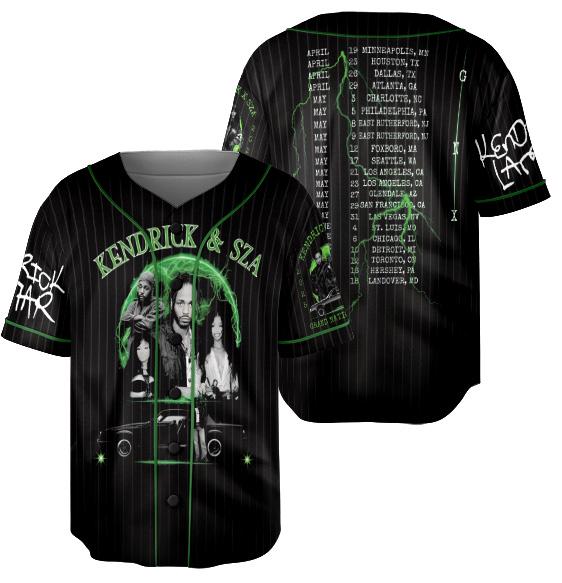 Vintage Ken-drick Lamar With SZ-A Jersey, Ken-drick Lamar Tour Shirt, SZ-A Tour Shirt sports jersey product view 2