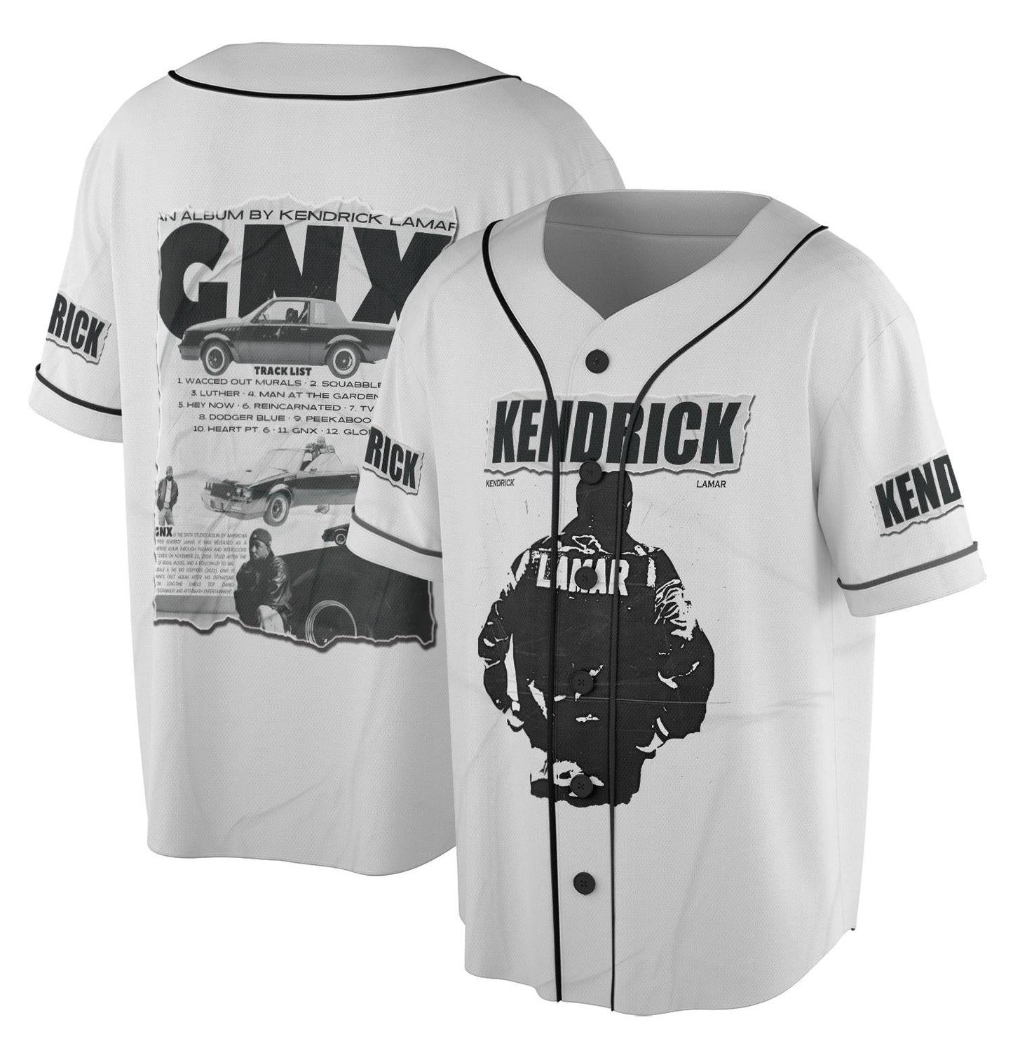 Kend Lamar GNX Jersey, Vintage GNX Racing Glub, Kend Lamar Limited Edition sports jersey product view 1