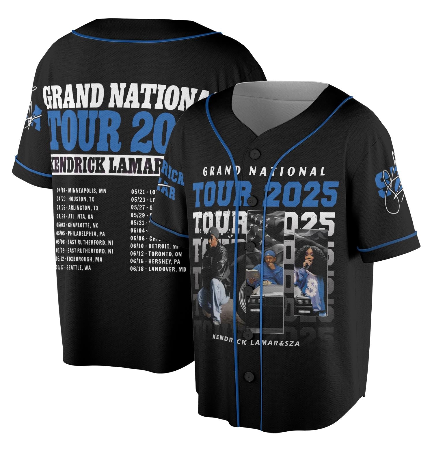 Tour Ken-drick Lamar & S-ZA Jersey sports jersey product view 1