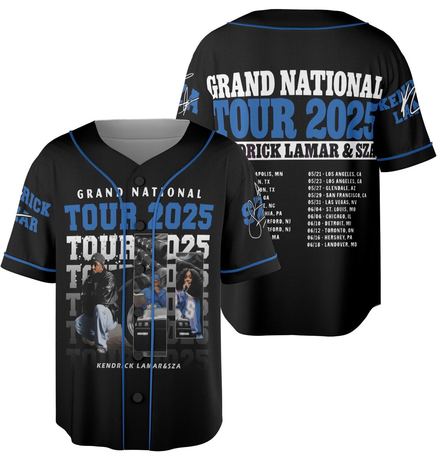 Tour Ken-drick Lamar & S-ZA Jersey sports jersey product view 2