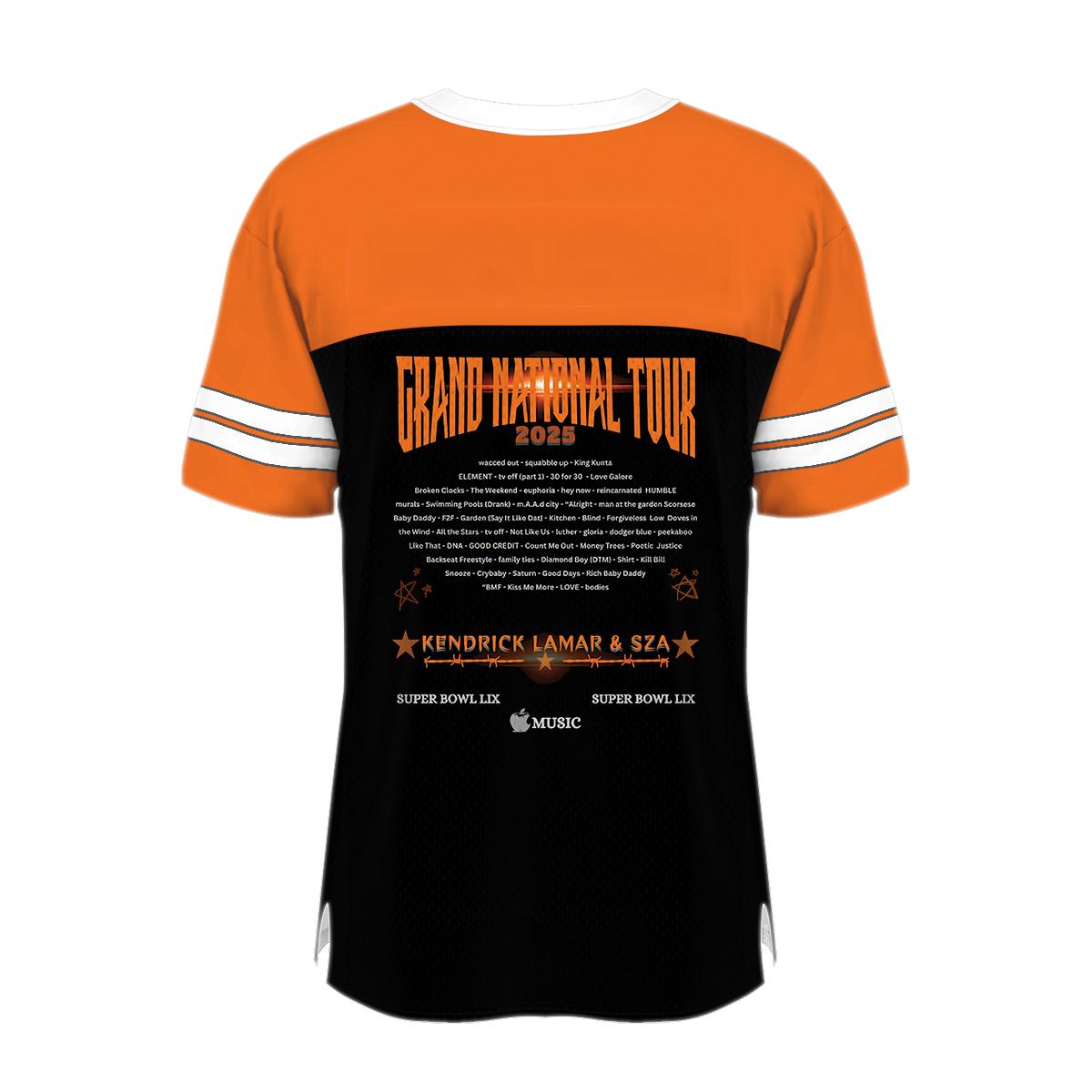 Kend-rick Lamar & S-ZA 2025 Grand National Tour Jersey, Ken-drick Lamar Shirt, S-ZA Shirt sports jersey product view 2