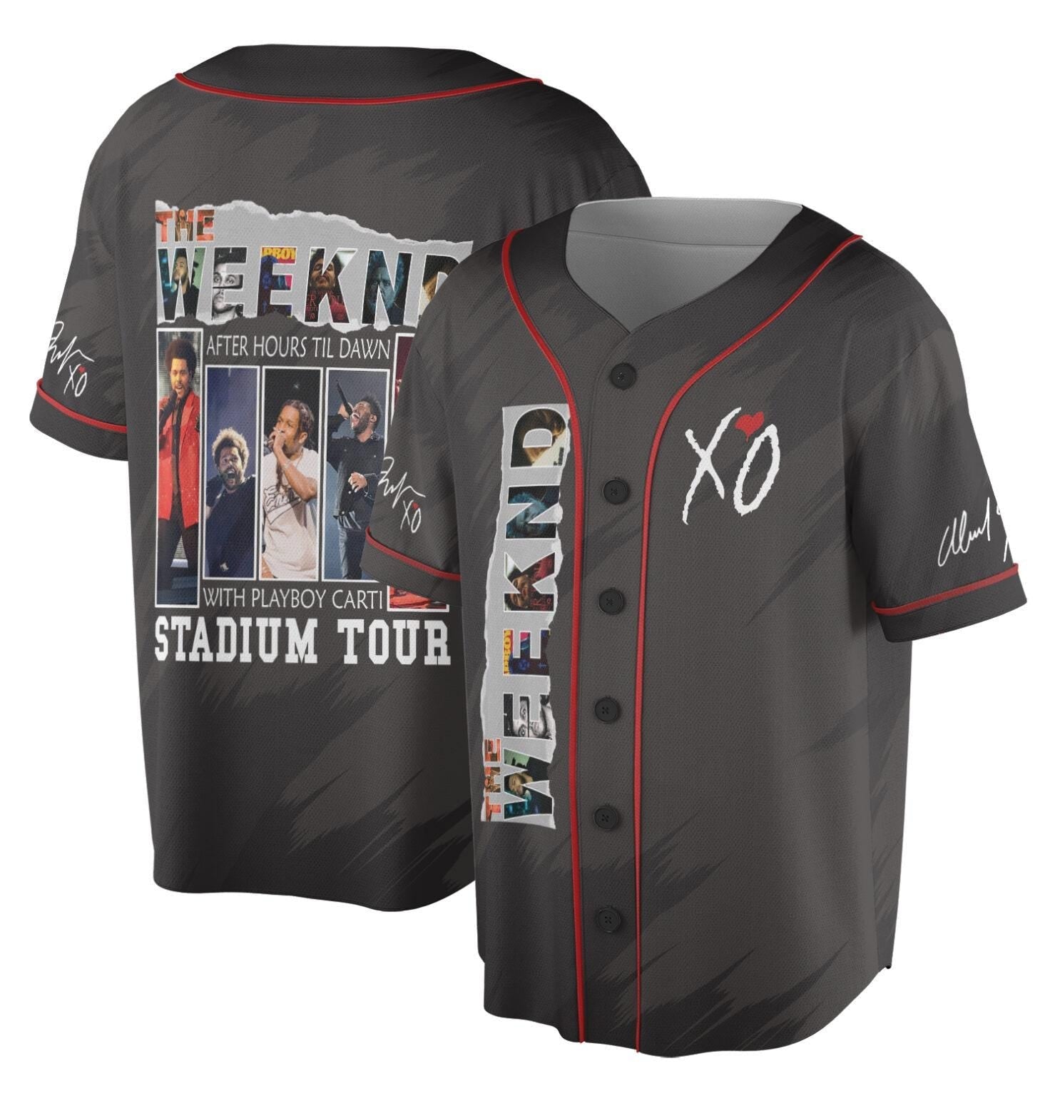 The Weeknd All Album Baseball Jersey, After Hours Til Dawn Jersey, The Weeknd With Playboy Carti baseball jersey product view 1