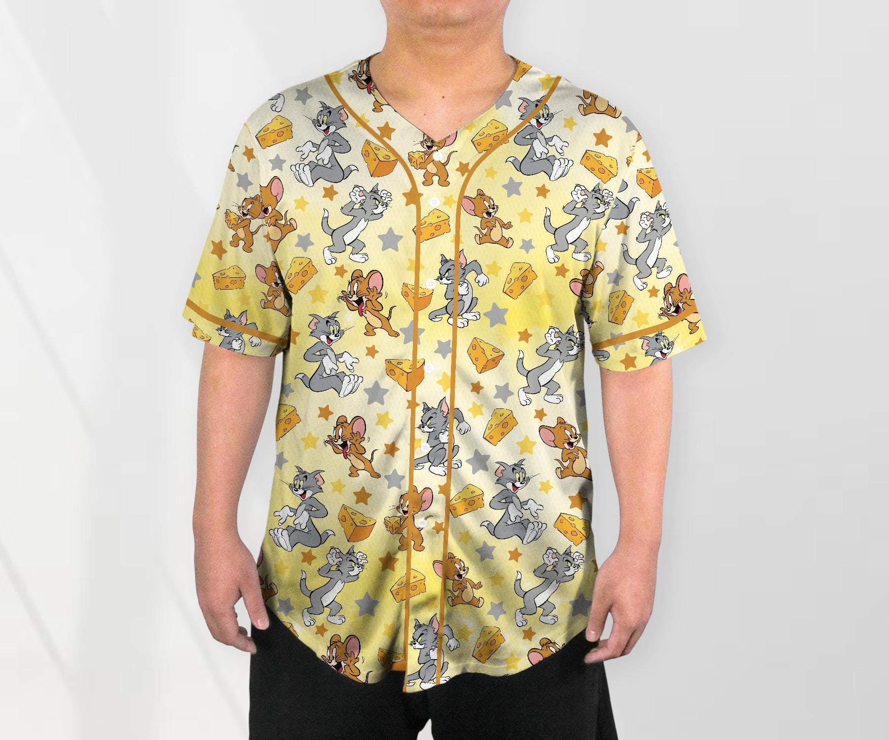 Tom And Jerry Jersey Tom And Jerry Shirt Cute Baseball Jersey Shirt Funny Jersey Shirt Tom Shirt Gifts baseball jersey product view 2