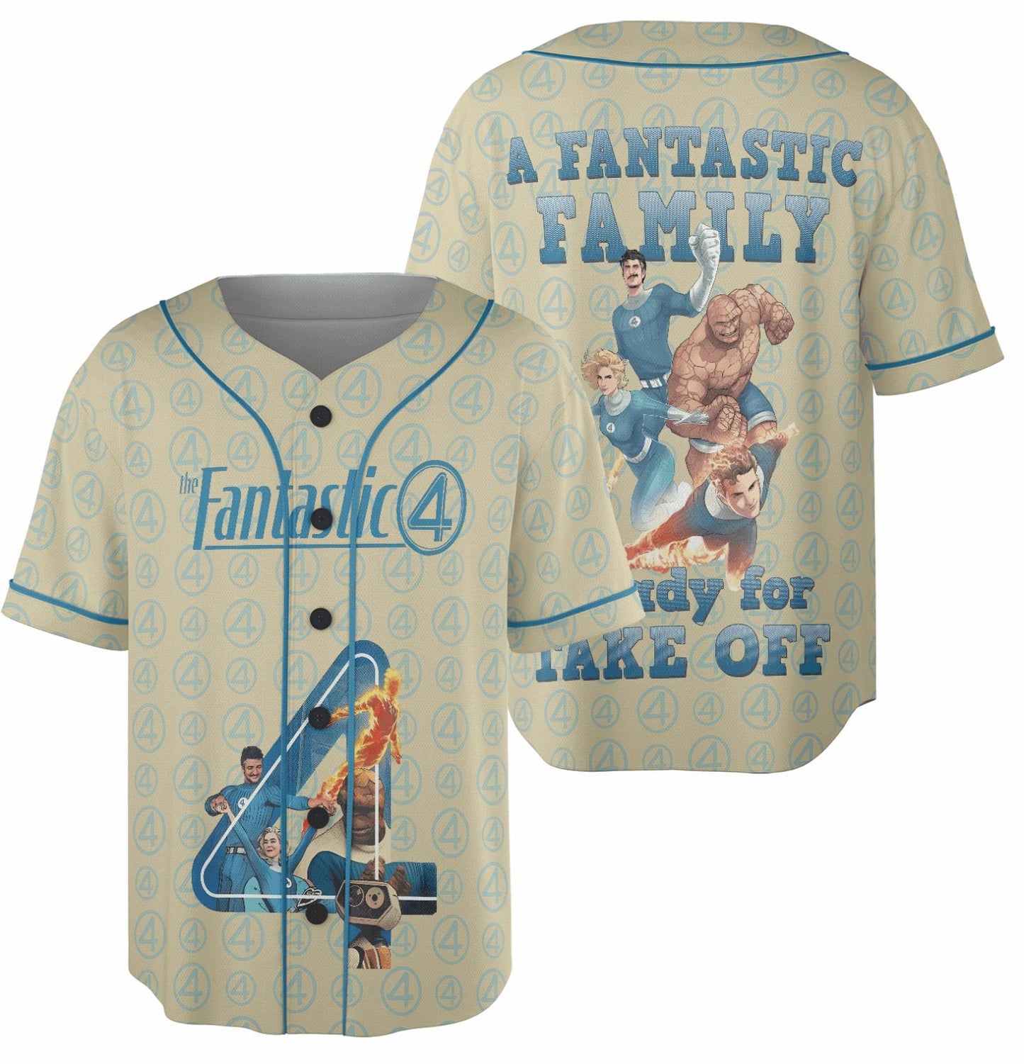 The Fantastic Four First Steps Unisex Baseball Jersey, Movie Jersey baseball jersey product view 1