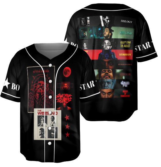 The Weeknd Merch XO Albums Jersey, Top Albums The Weeknd Vintage Jersey sports jersey product view 2