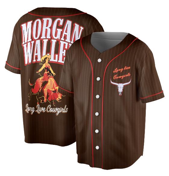 Morgan Wallen Live Cowgirls Baseball Jersey, Mens Country Music Classic Band Jersey baseball jersey product view 2