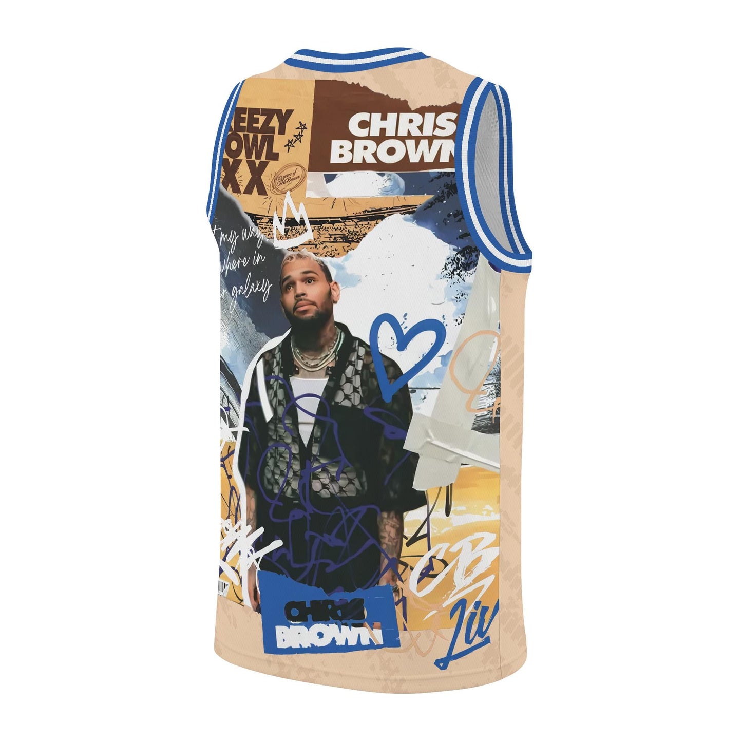 Chris Brown Tour 2025 Baseketball Jersey sports jersey product view 2