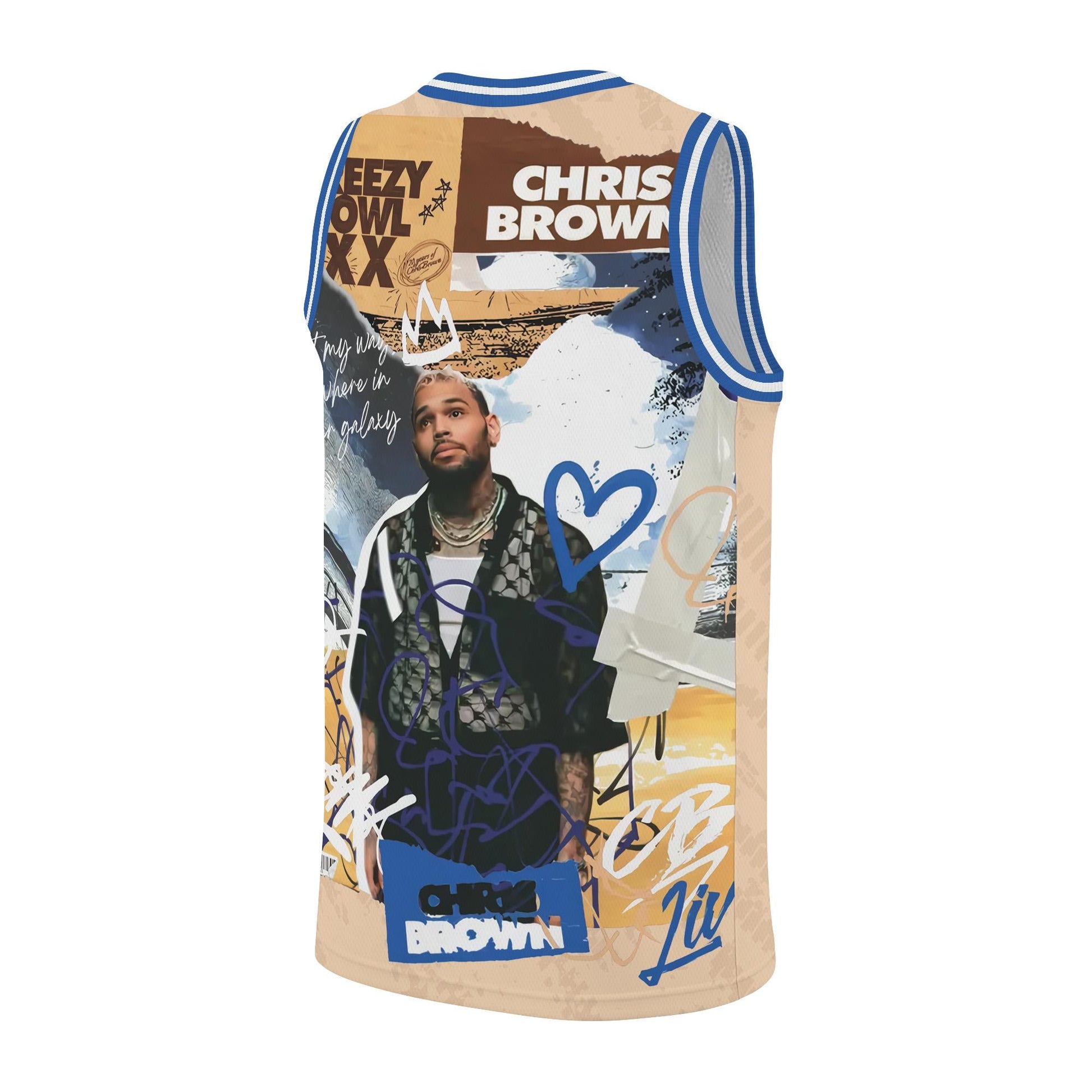 Chris Brown Tour 2025 Baseketball Jersey sports jersey product view 2