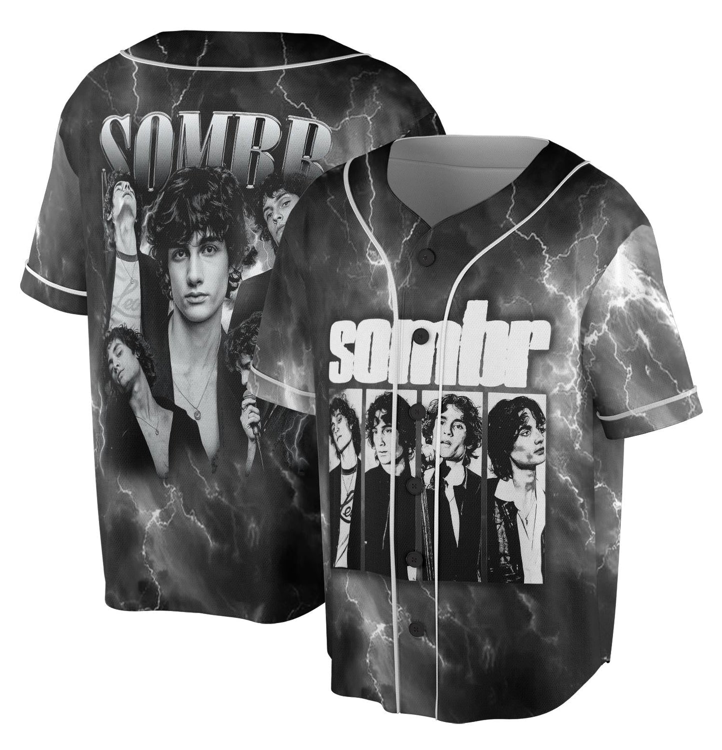 Sombr World Tour Music Vintage Baseball Jersey baseball jersey product view 1