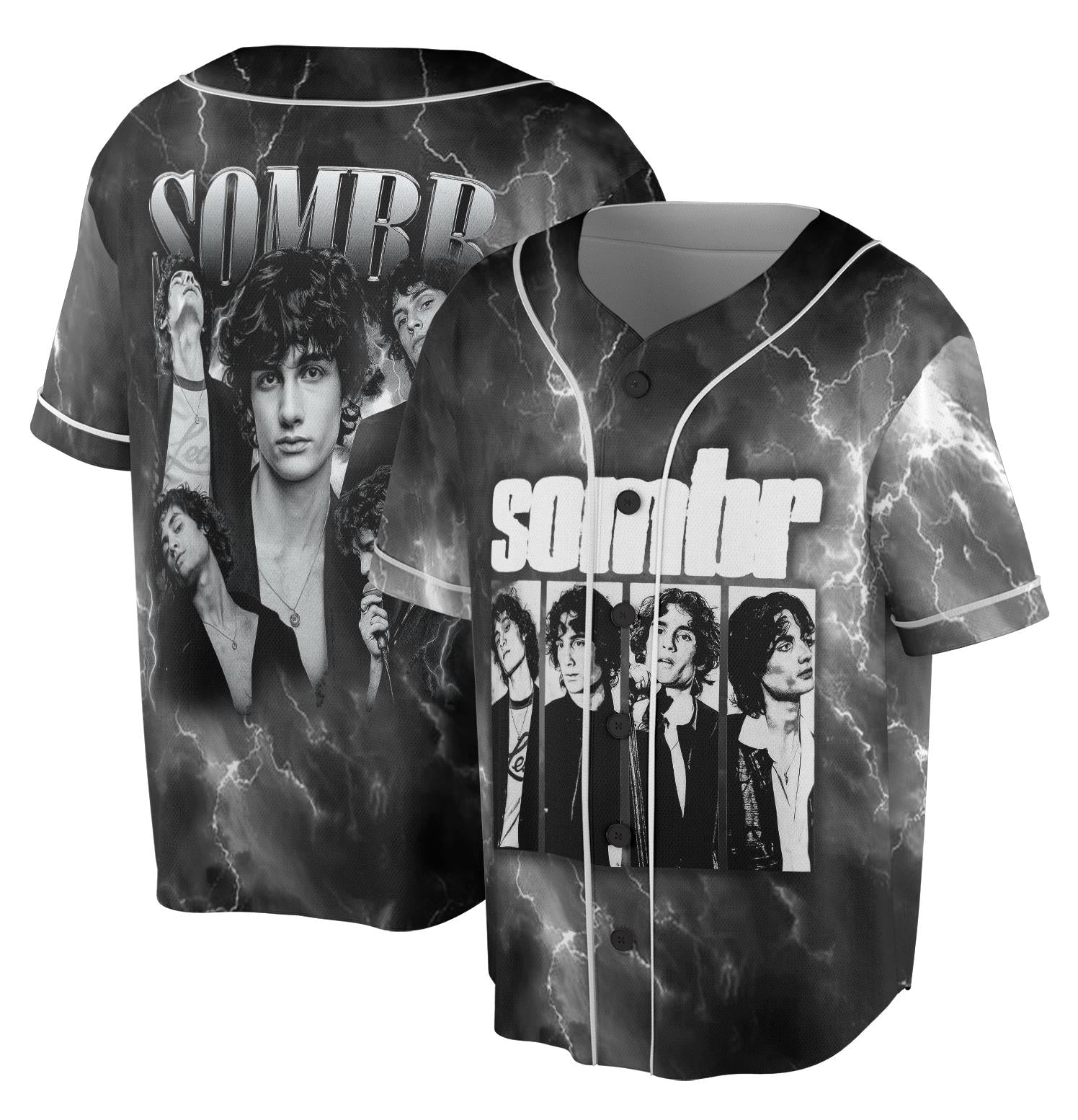 Sombr World Tour Music Vintage Baseball Jersey baseball jersey product view 1