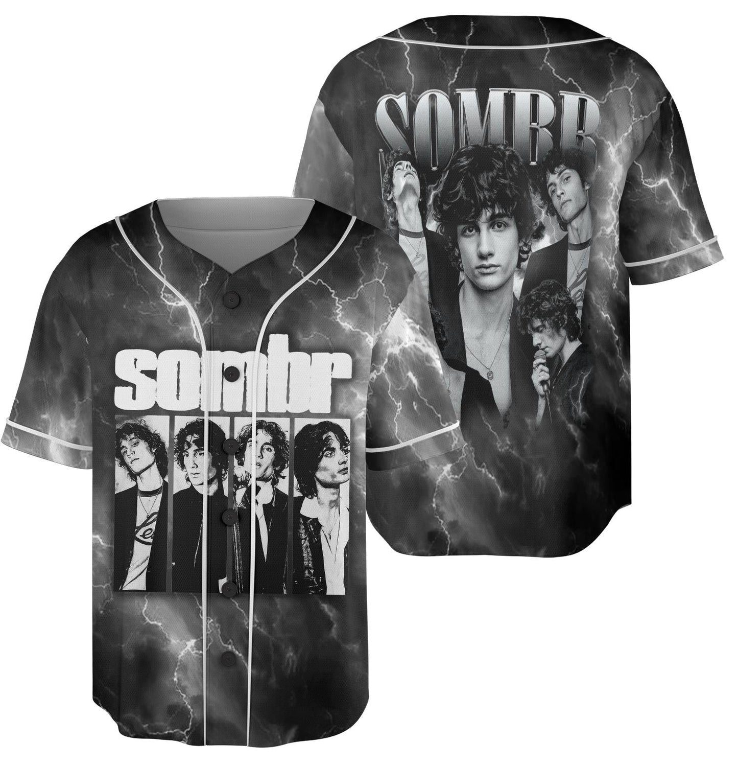 Sombr World Tour Music Vintage Baseball Jersey baseball jersey product view 2