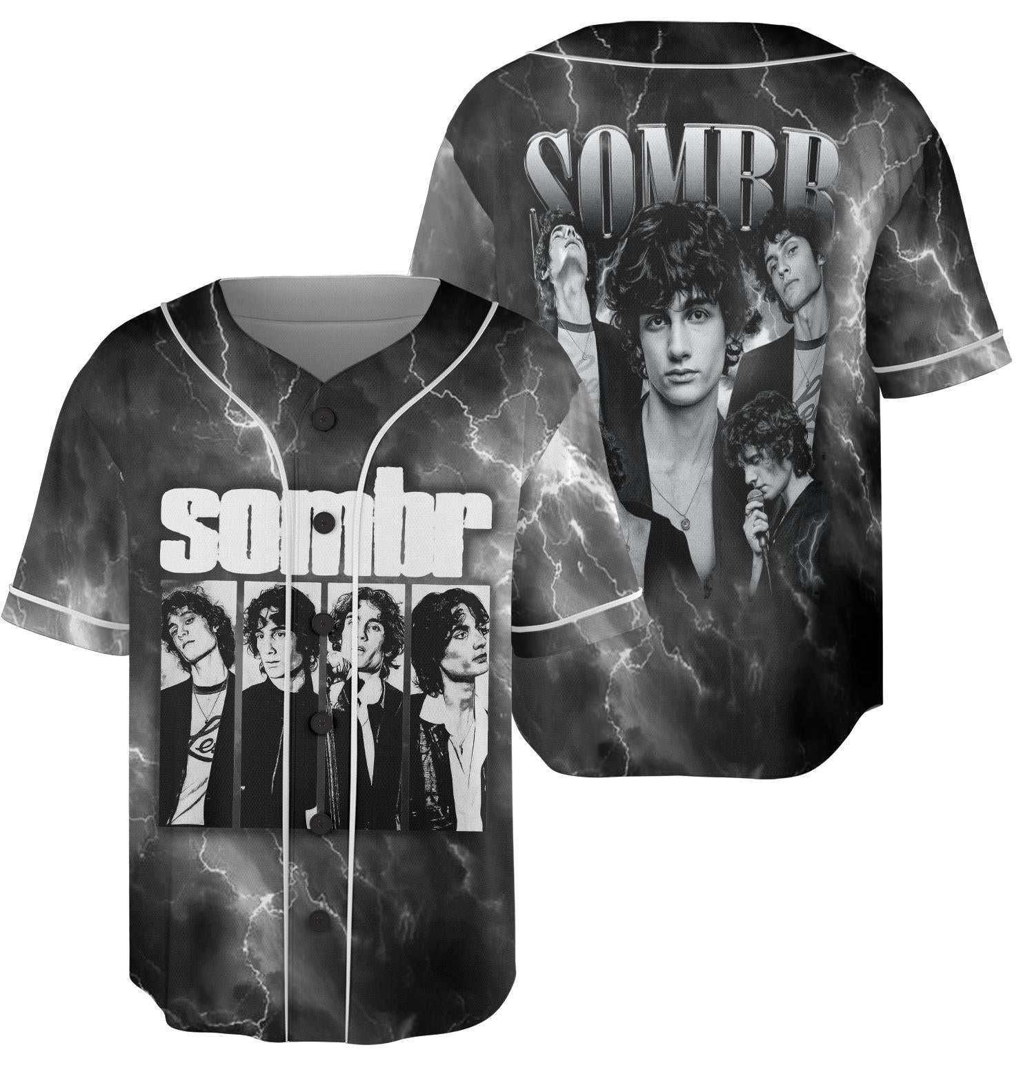 Sombr World Tour Music Vintage Baseball Jersey baseball jersey product view 2