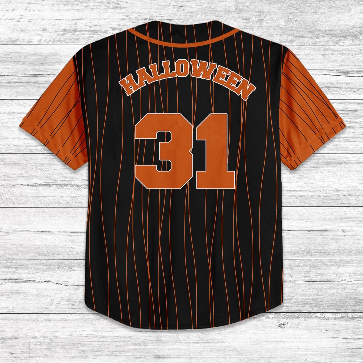 Custom Spooky Baseball Jersey, Halloween Jersey Shirt, Kids Youth Adult Matching Halloween Outfit, October 31 Costume Jersey Tee baseball jersey product view 3