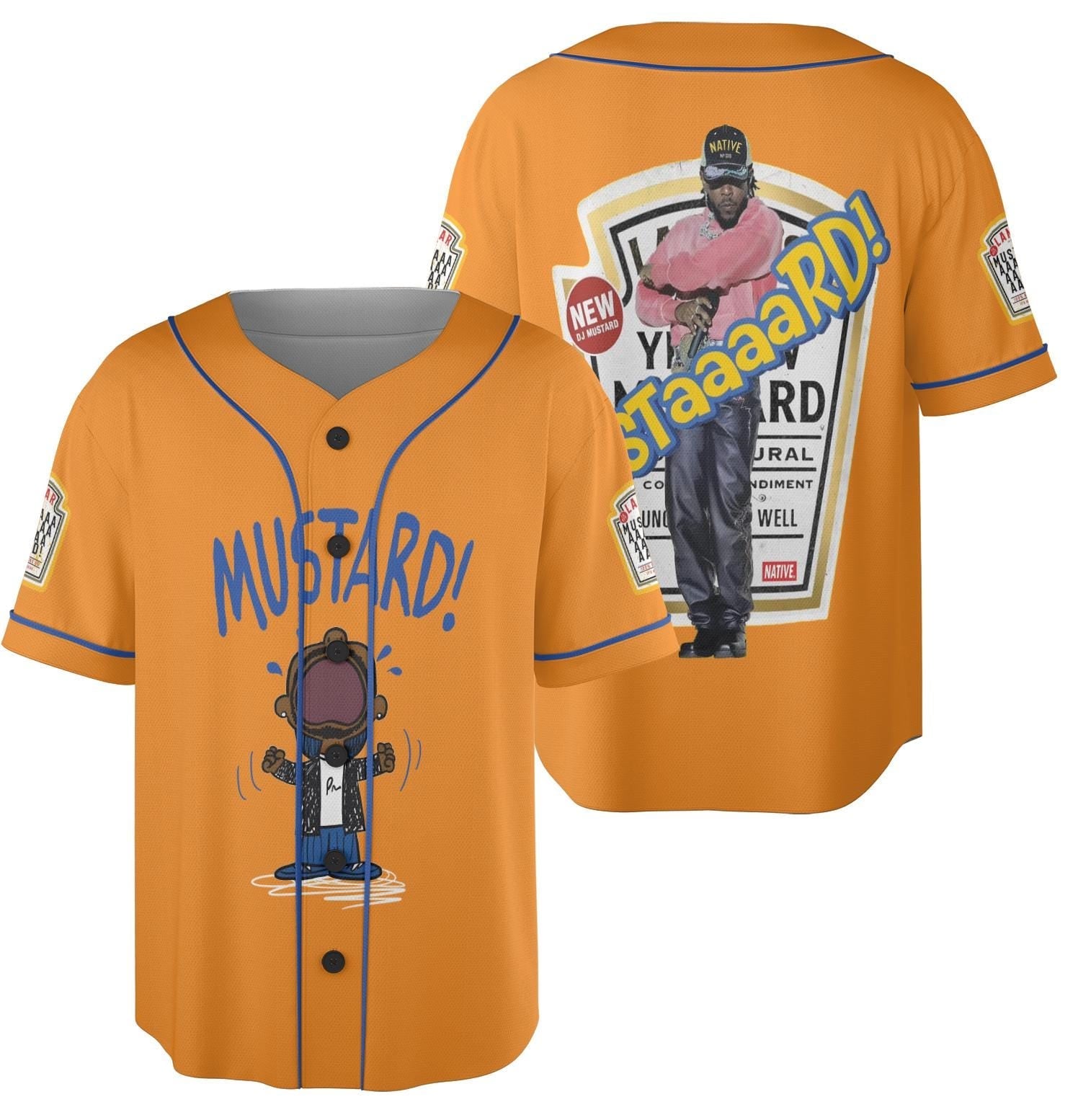 MUSTARD Jersey,Hip Hop Merch,West Coast Shirt,Gifts for Lamar Fans,Mustaaard Funny Jersey,Funny Gift for Hip Hop Lover sports jersey product view 1