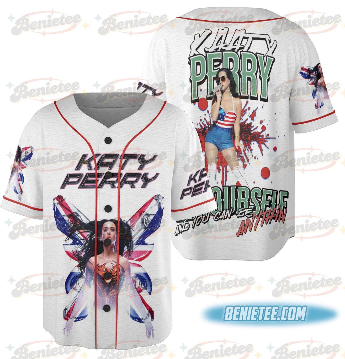 2025 Katy Perry The Lifetime Tour Baseball Jersey, Katy Perry Tee, Katy Perry Fan Gift baseball jersey product view 1