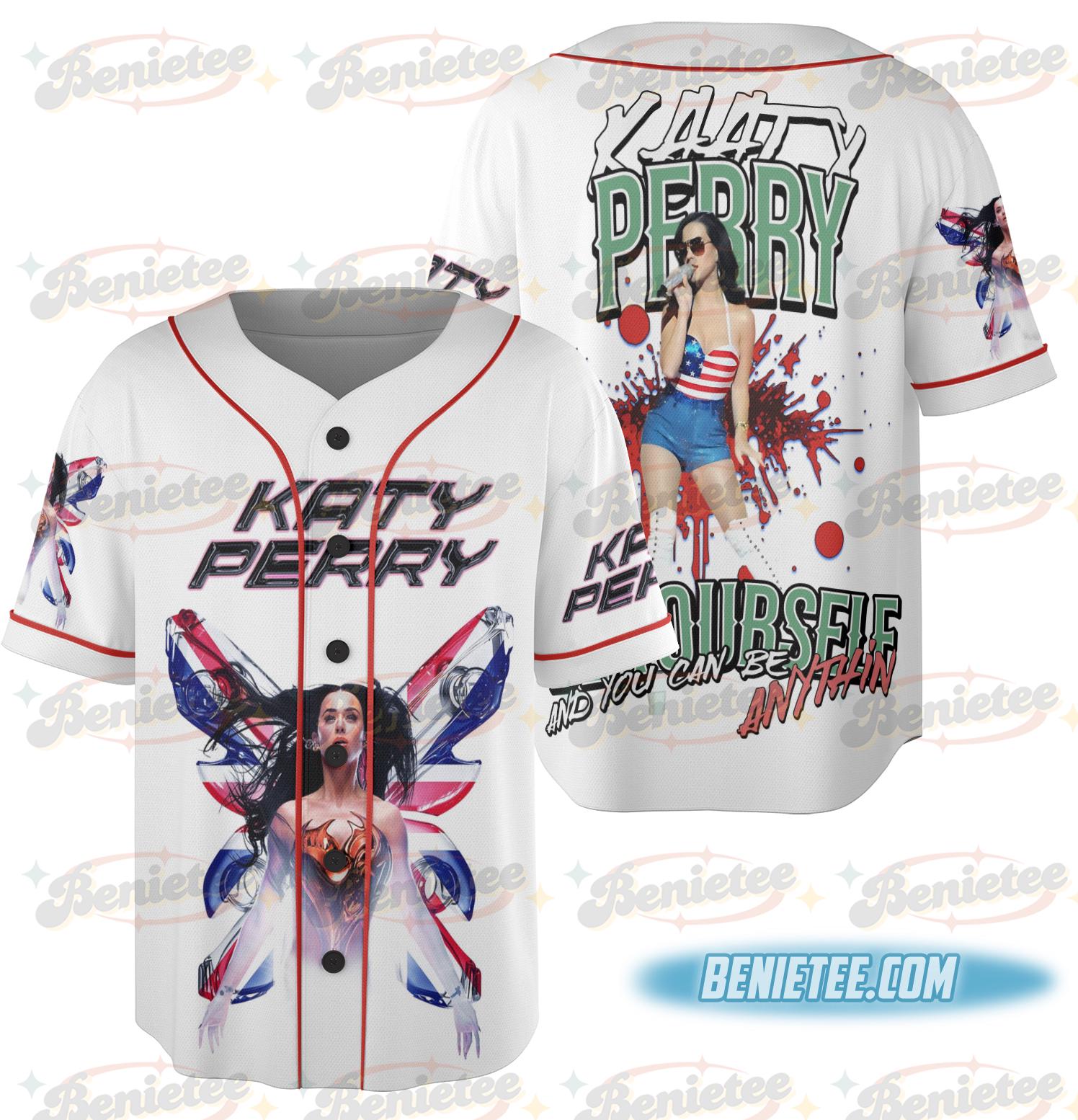 2025 Katy Perry The Lifetime Tour Baseball Jersey, Katy Perry Tee, Katy Perry Fan Gift baseball jersey product view 1