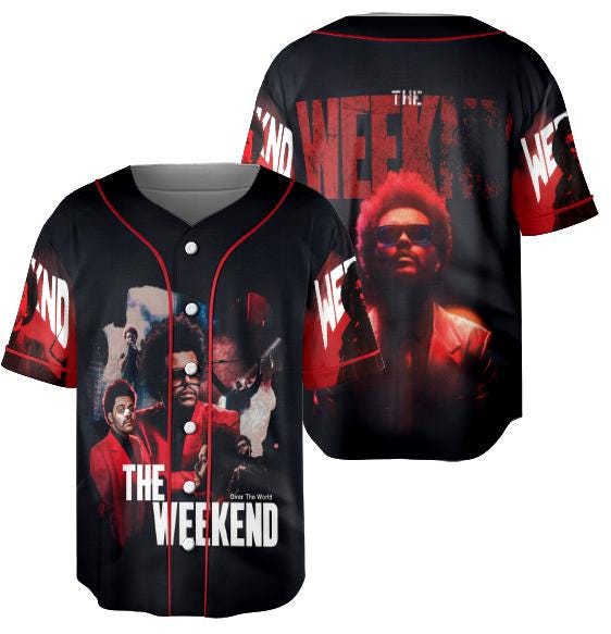 The Weeknd "After Hours Til Dawn" Tour Baseball Jersey baseball jersey product view 1
