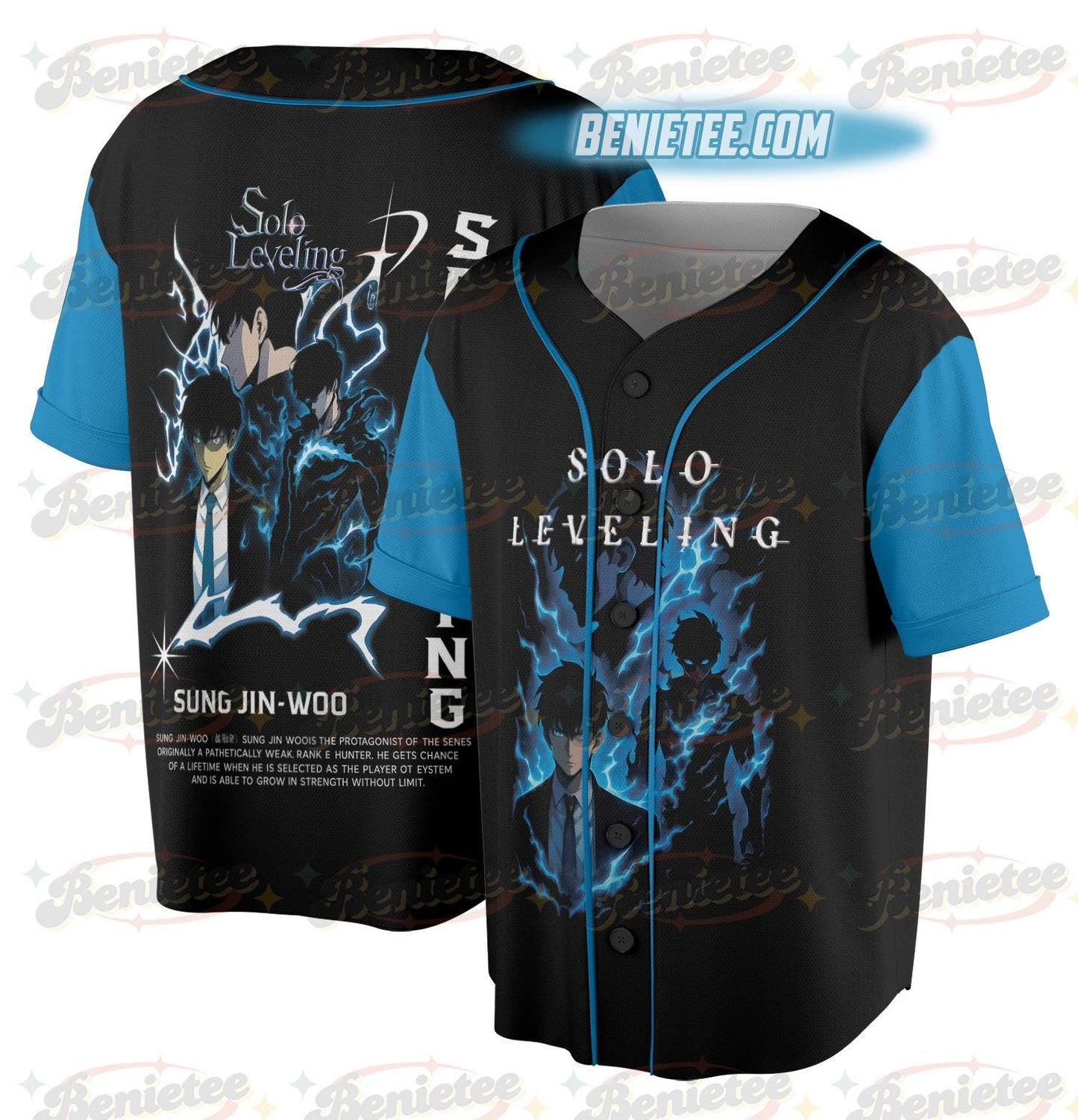 Solo Leveling newest Graphic Baseball Jersey baseball jersey product view 1