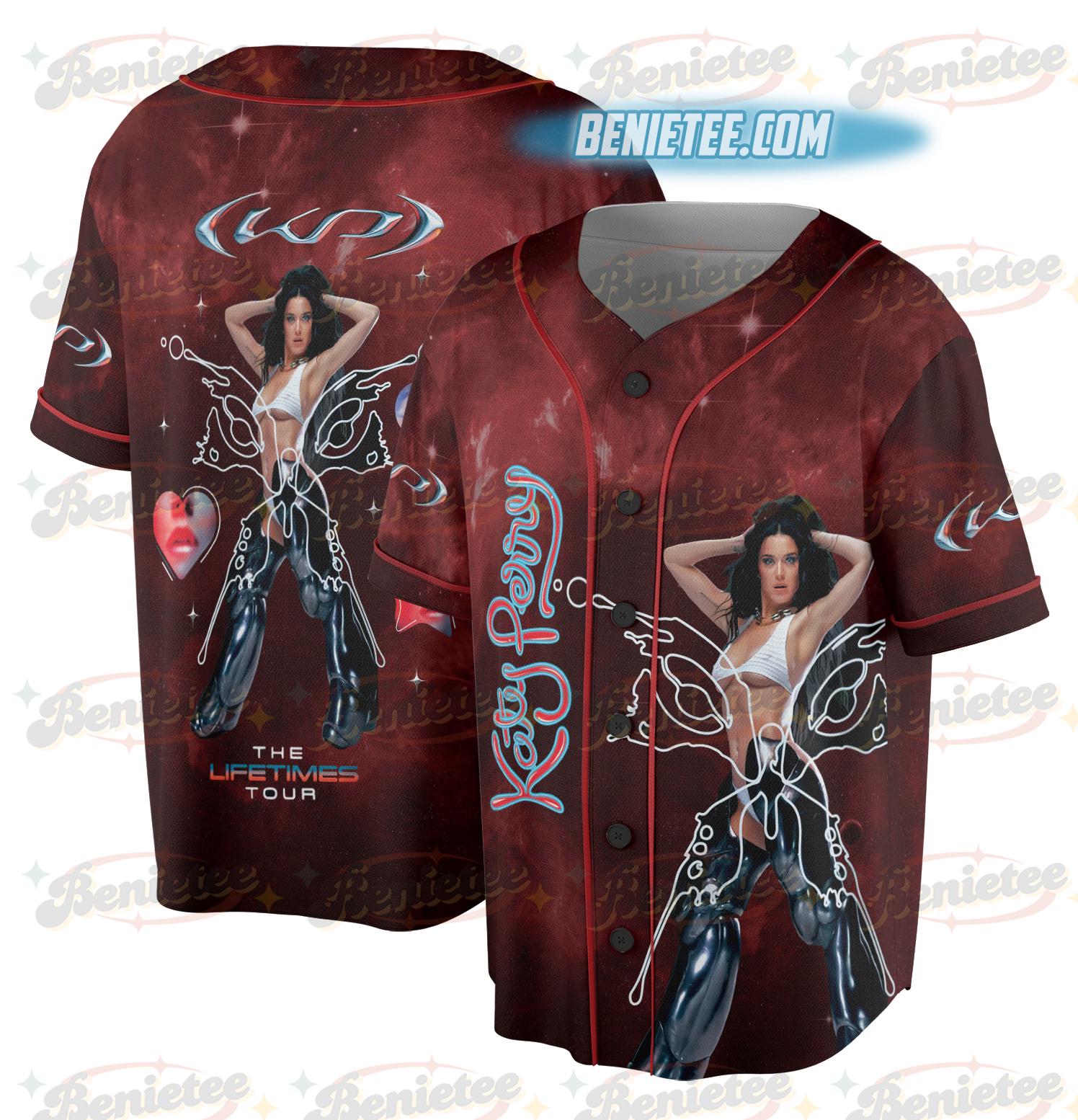 Katy Perry Concert Jersey, Retro 90s Style Fan Merch Jersey, The Lifetime Tour Tees, Vintage Tour T-Shirt, Aesthetic Music Fan Apparel Shirt sports jersey product view 1