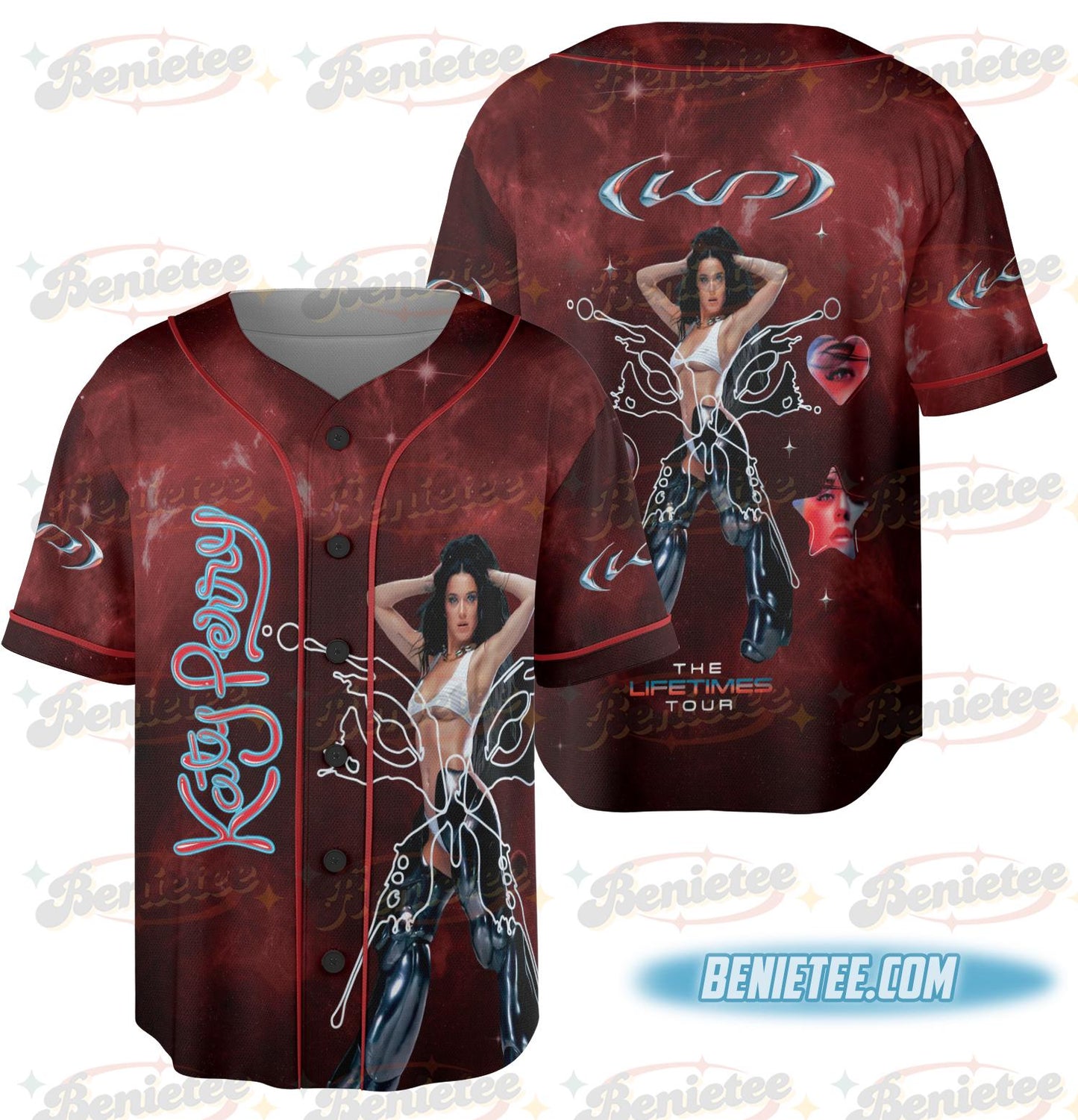Katy Perry Concert Jersey, Retro 90s Style Fan Merch Jersey, The Lifetime Tour Tees, Vintage Tour T-Shirt, Aesthetic Music Fan Apparel Shirt sports jersey product view 2