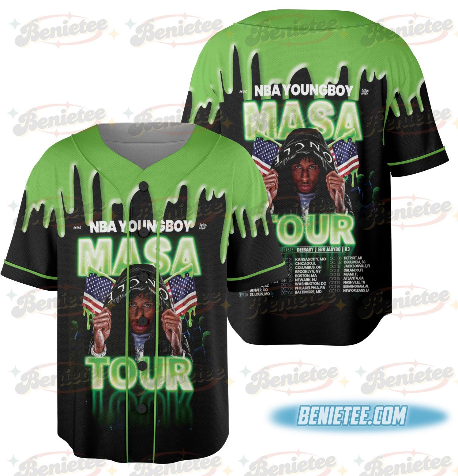 Youngboy Masa Tour Jersey, Rap Hip Hop Music Jersey sports jersey product view 2