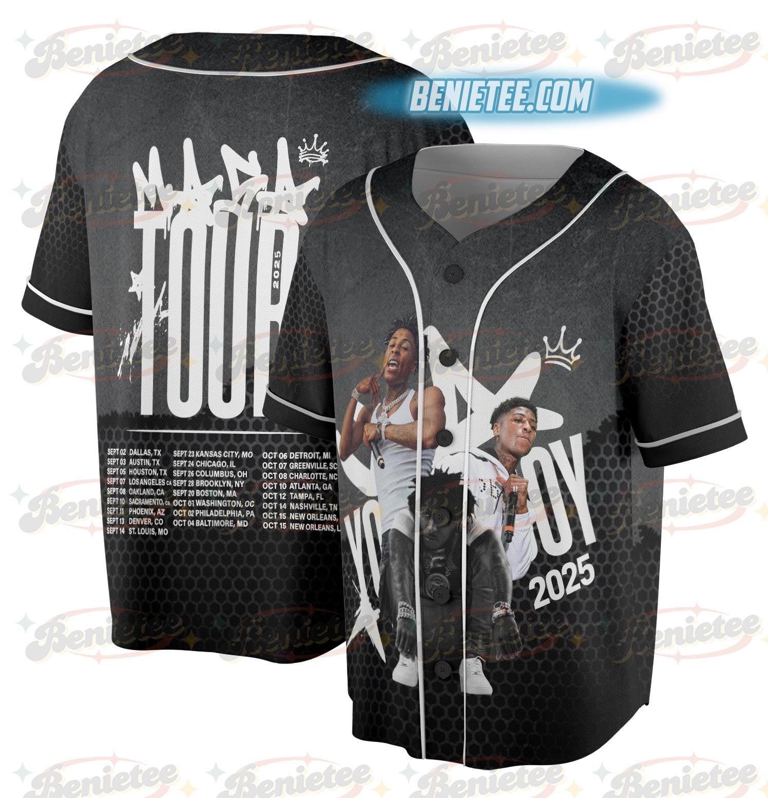 NBA Youngboy Masa Tour Baseball Jersey baseball jersey product view 1