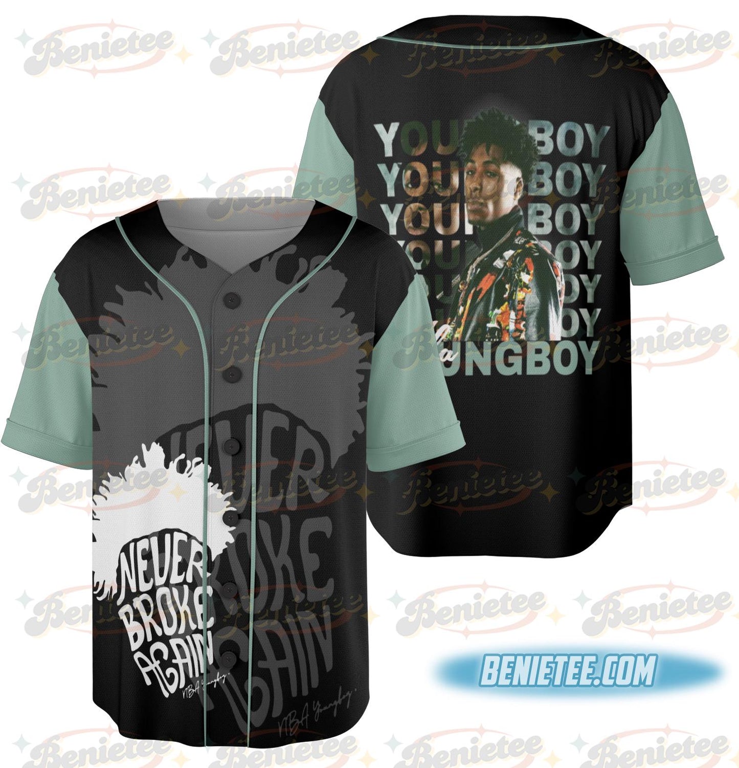 Vintage Youngboy Masa Tour Baseball Jersey, Rap Hip Hop Music Jersey baseball jersey product view 2