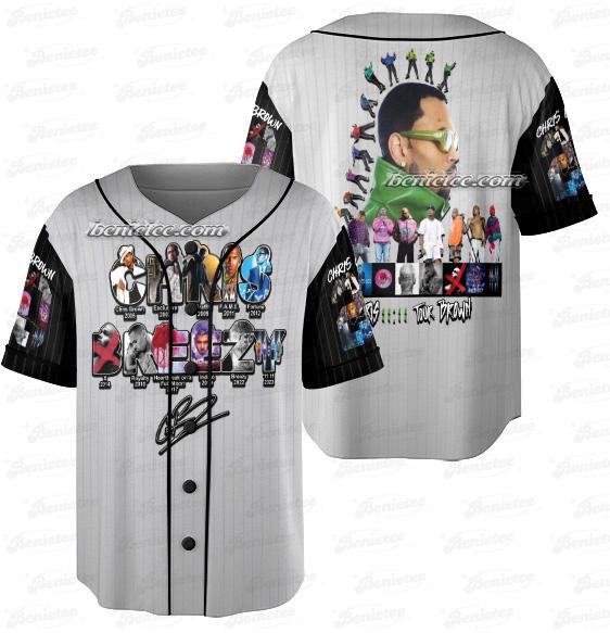 Chris Brown XX Tour Baseball Jersey, Chris Brown Breezy baseball jersey product view 2