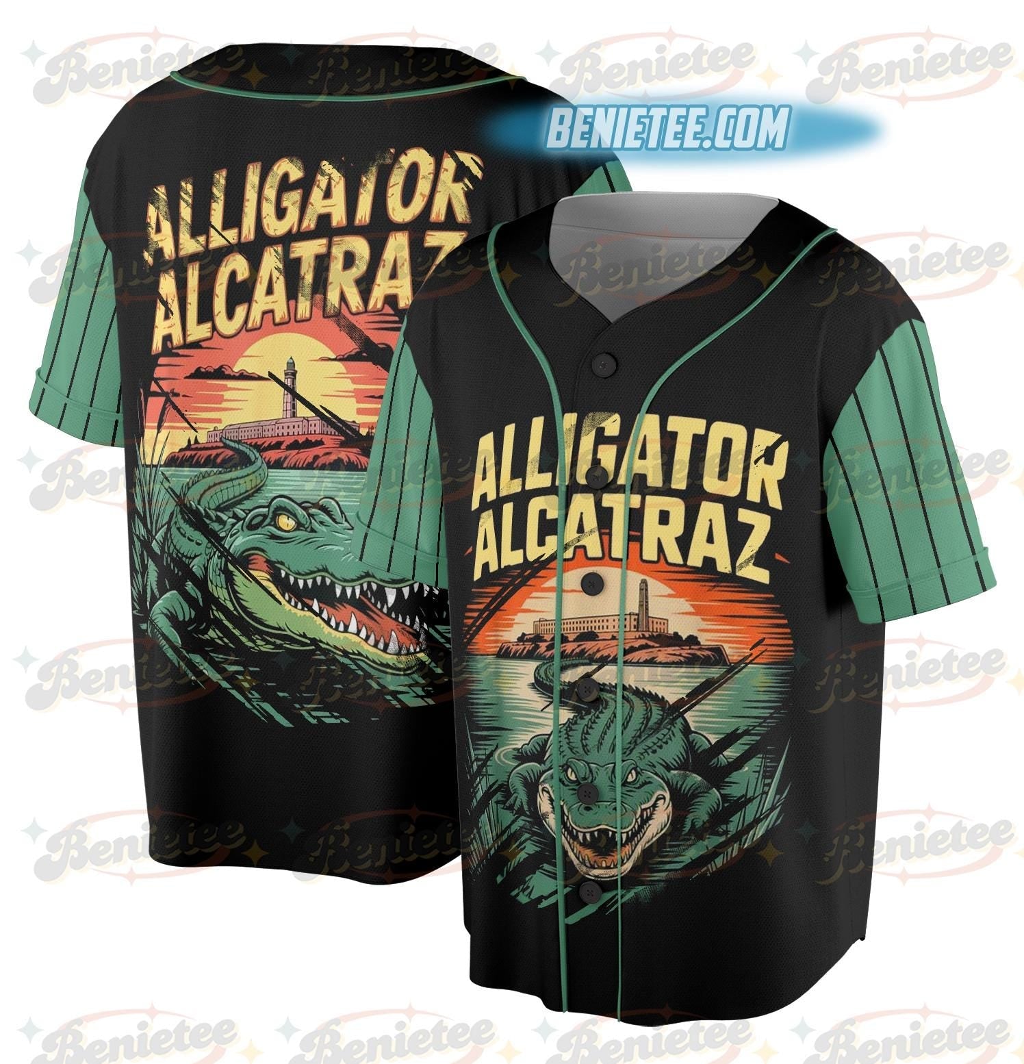 Alligator Baseball Jersey, Alcatraz Gator Enforcement baseball jersey product view 1