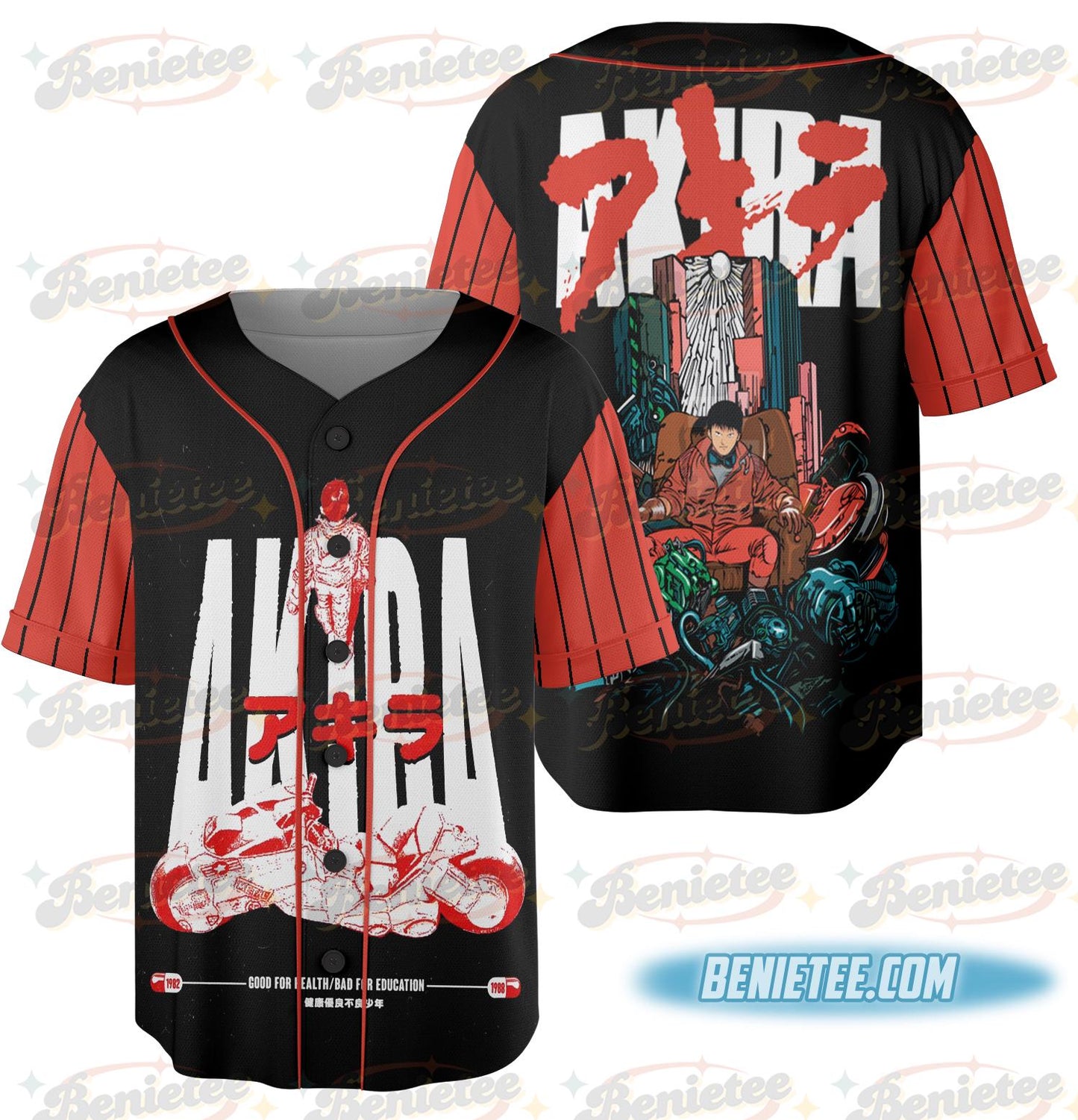 Vintage Inspired Neo Tokyo Tetsuo Anime Jersey, Japanese Weird Cyberpunk Culture Jersey sports jersey product view 2