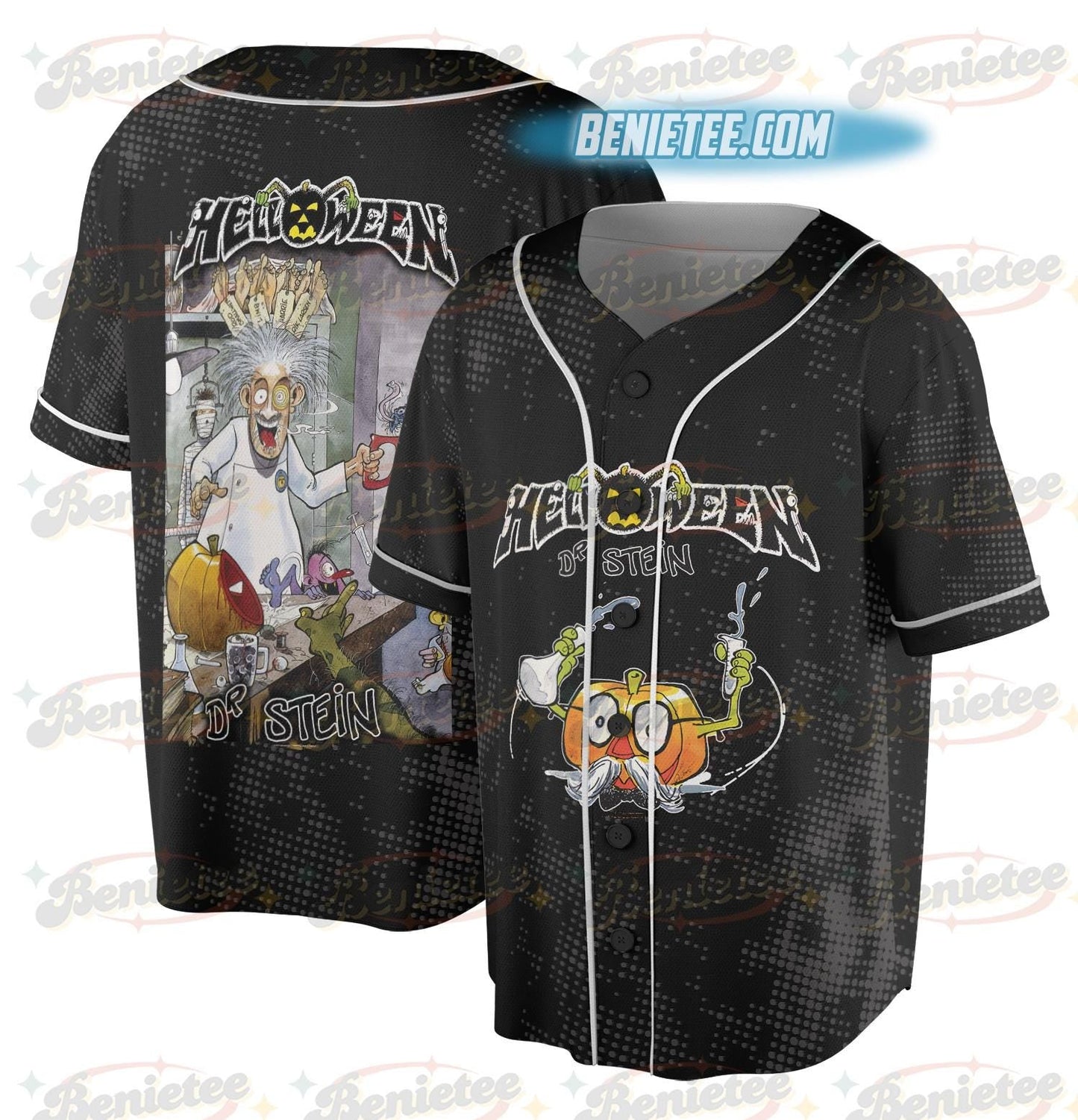 Helloween Dr Stein Black Baseball Jersey baseball jersey product view 1