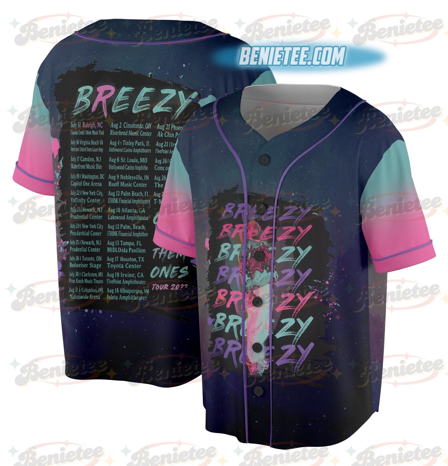 Chris Brown X.X Baseball Jersey, Tour Breezy Bowl Shirt, Concert Retro 2025 Shirt baseball jersey product view 1