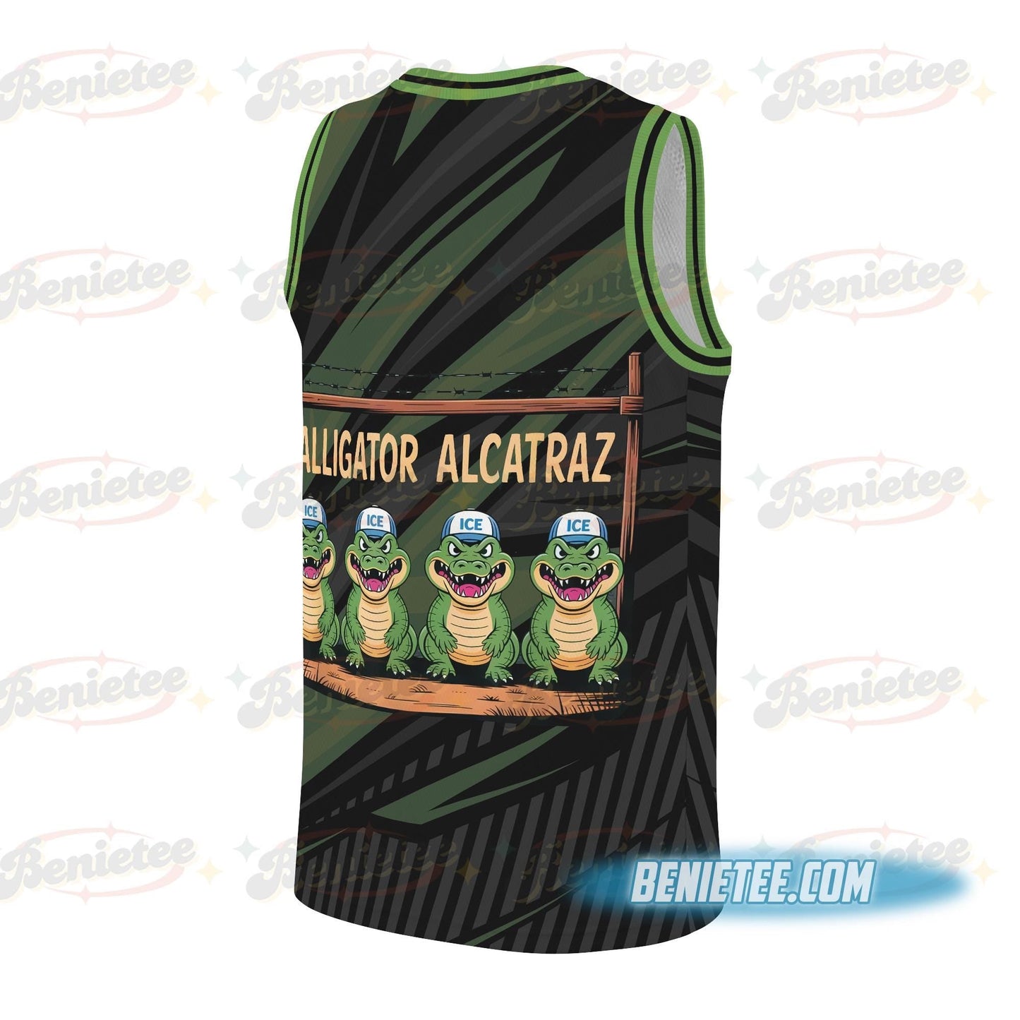Alligator Alcatraz Everglades Florida Basketball Jersey, Everglades Florida 2025 Parody basketball jersey product view 2
