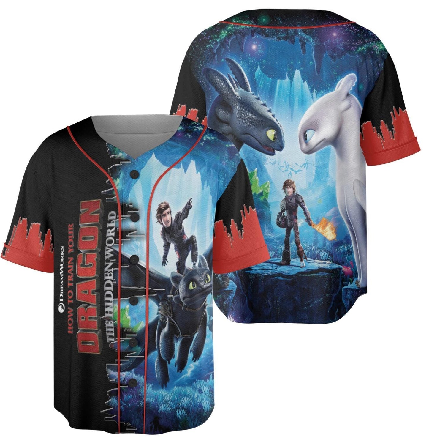 How to Train Your Dragon Toothless 3D Jersey, Movie Jersey, Cute Dragon Toothless sports jersey product view 1