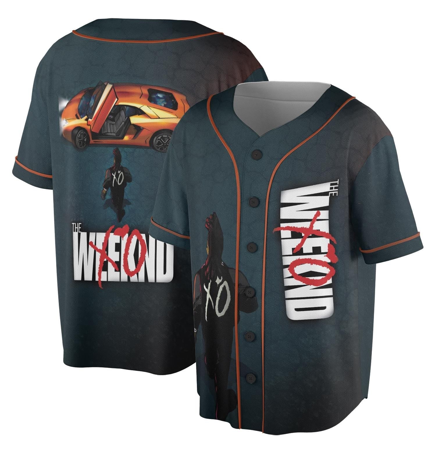 Starboy-Inspired Anime Baseball Jersey, Lamborghini The Weeknd Jersey, High GSM Apparel, Perfect Gift for Music and Street Culture Fans baseball jersey product view 1