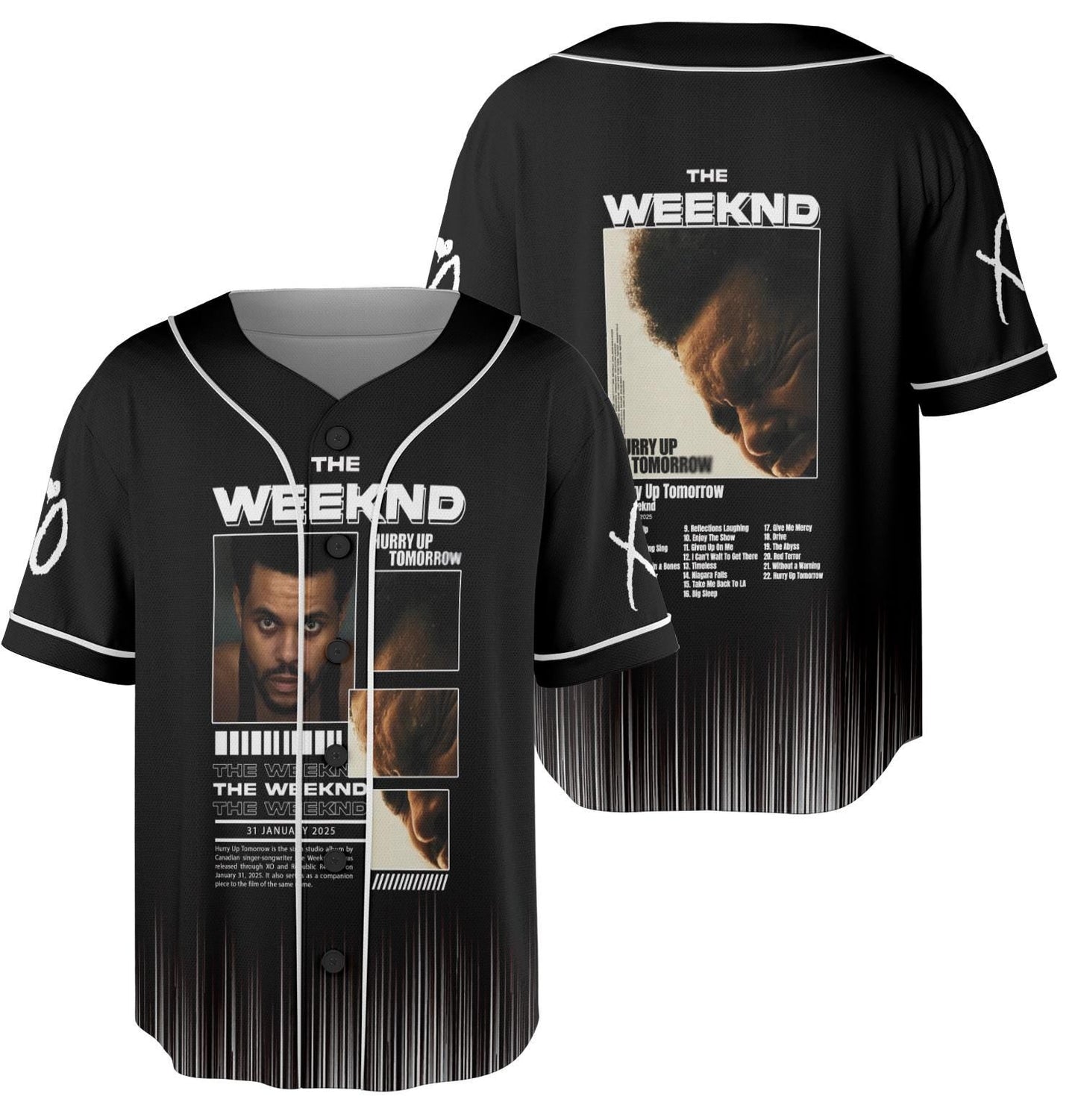 Vintage The Weeknd Shirt, The Weeknd Baseball Jersey, Hip-Hop Music Shirt, Starboy, After Hours Album, The Weeknd Merch baseball jersey product view 2