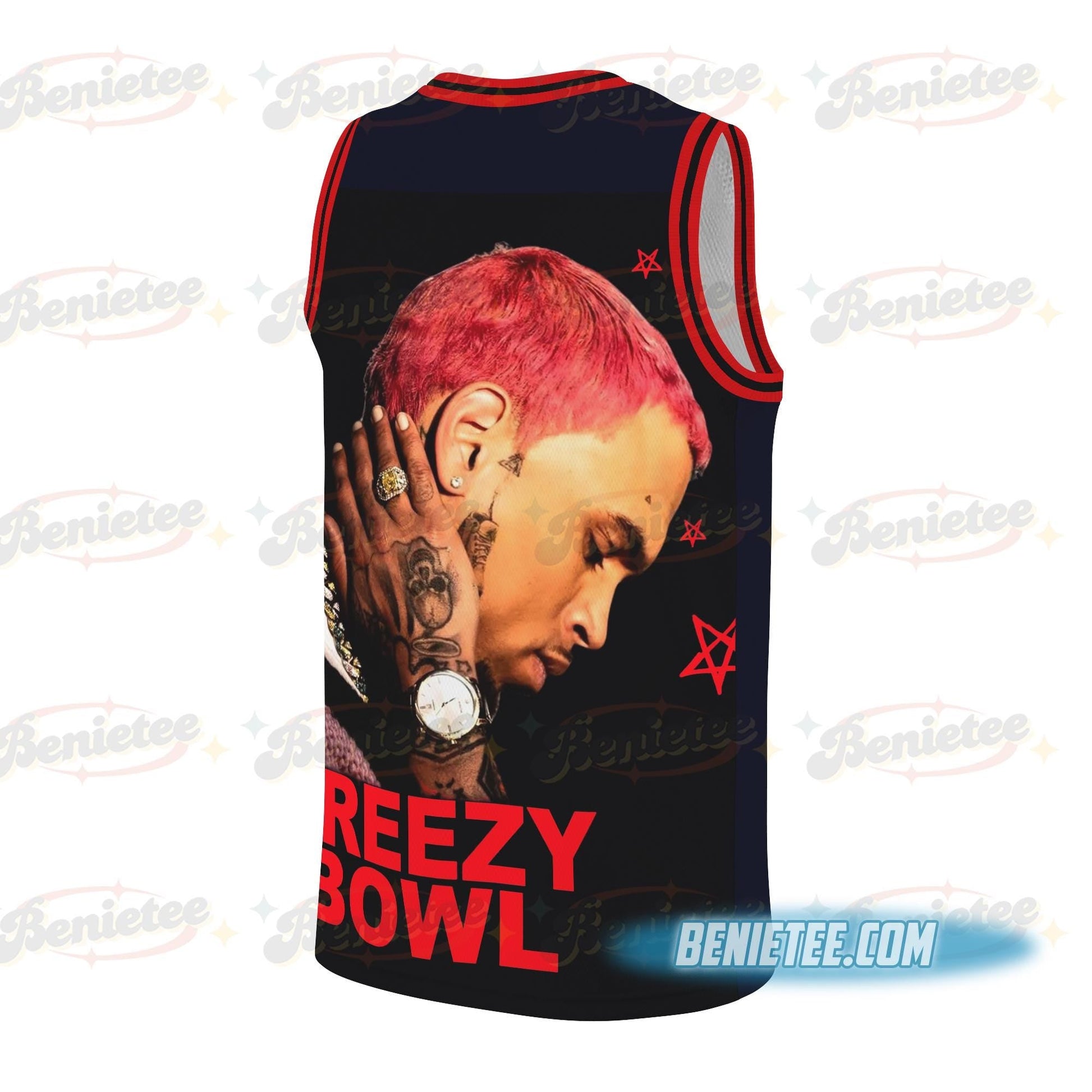 Chris Brown Tour Basketball Jersey basketball jersey product view 2