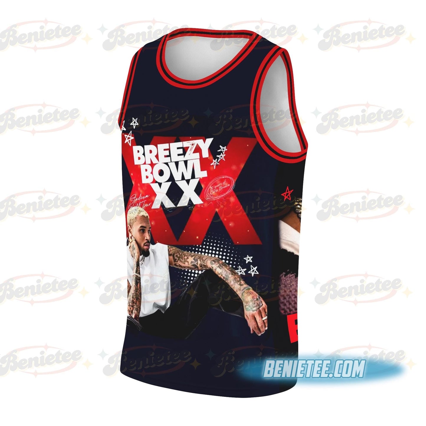 Chris Brown Tour Basketball Jersey basketball jersey product view 1