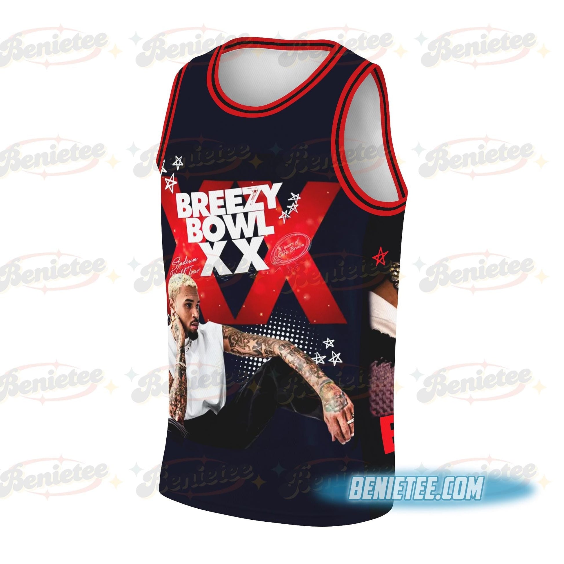 Chris Brown Tour Basketball Jersey basketball jersey product view 1
