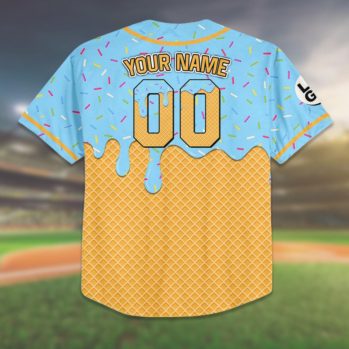 Custom Ice Cream Baseball Jersey, Team Matching Outfit, Personalized Name Number, Group Shirt, Fun Team Up Jersey for Events baseball jersey product view 3