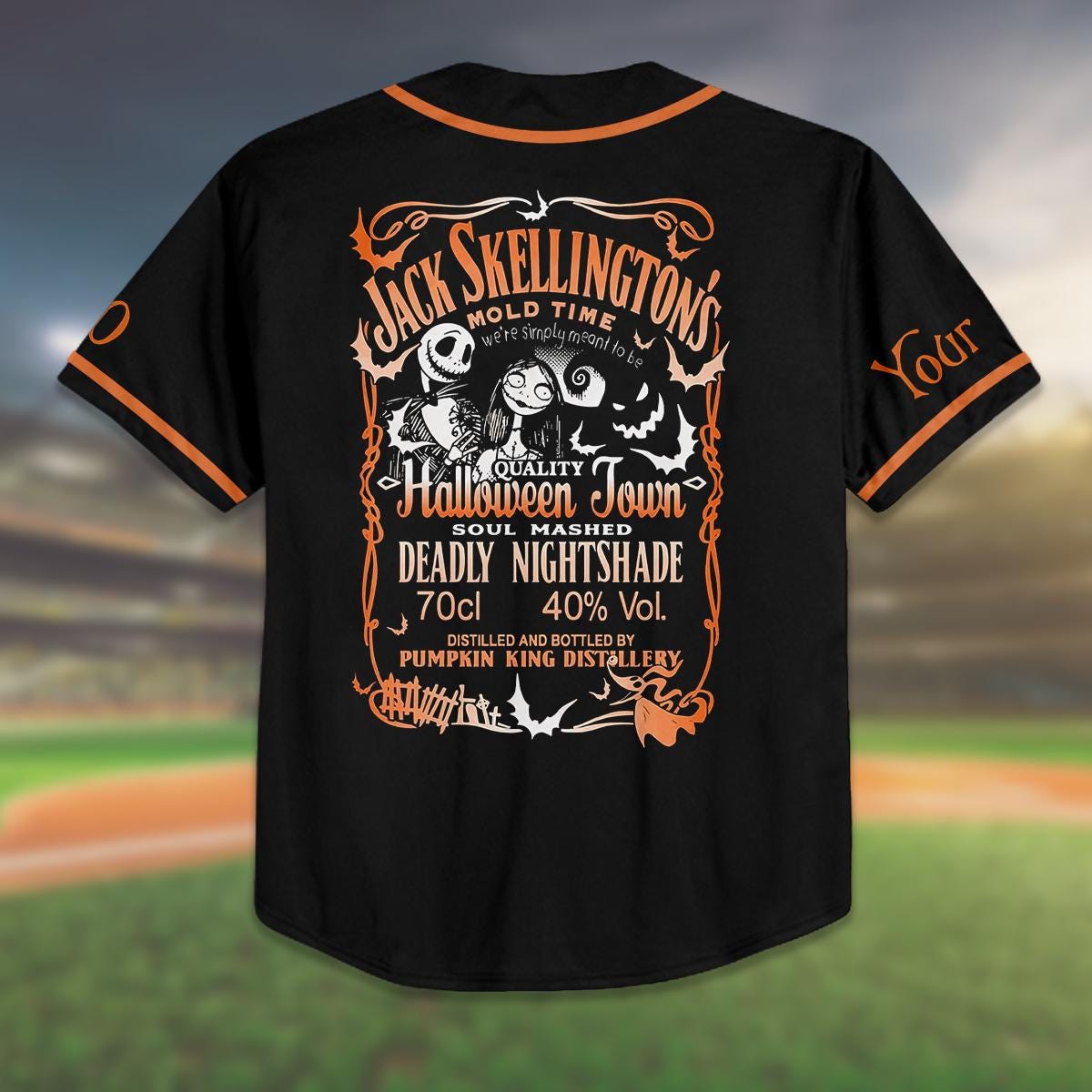Custom Birthday Baseball Jersey, Nightmare Friends Shirt, Halloween Birthday Outfit, Kid/Adult Personalized Name Number Jersey baseball jersey product view 3