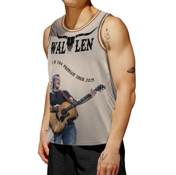 Morgan Wallen I’m The Problem Tour 2025 Basketball Jersey basketball jersey product view 3