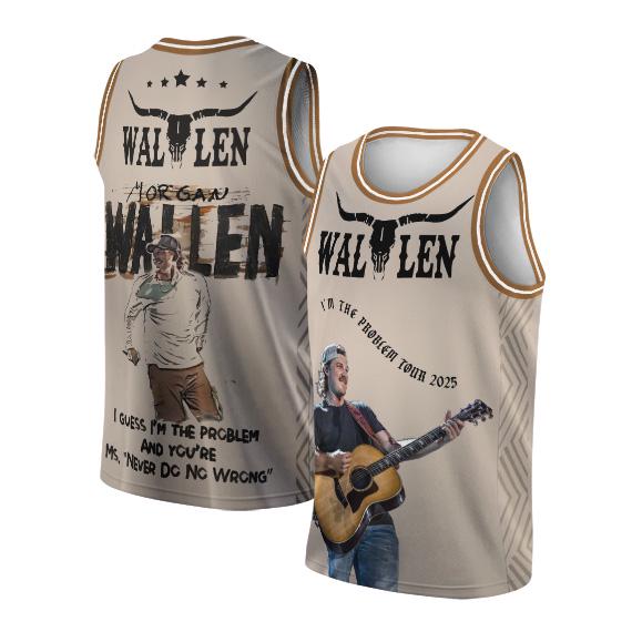 Morgan Wallen I’m The Problem Tour 2025 Basketball Jersey basketball jersey product view 1