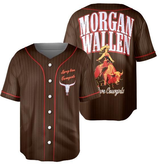 Morgan Wallen Live Cowgirls Baseball Jersey, Mens Country Music Classic Band Jersey baseball jersey product view 1