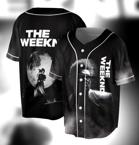 The Weeknd Hurry Up Tomorrow BAseball Jersey, Vintage Hip Hop Unisex Graphic Shirt, The Weeknd Concert Merch for Fans baseball jersey product view 2