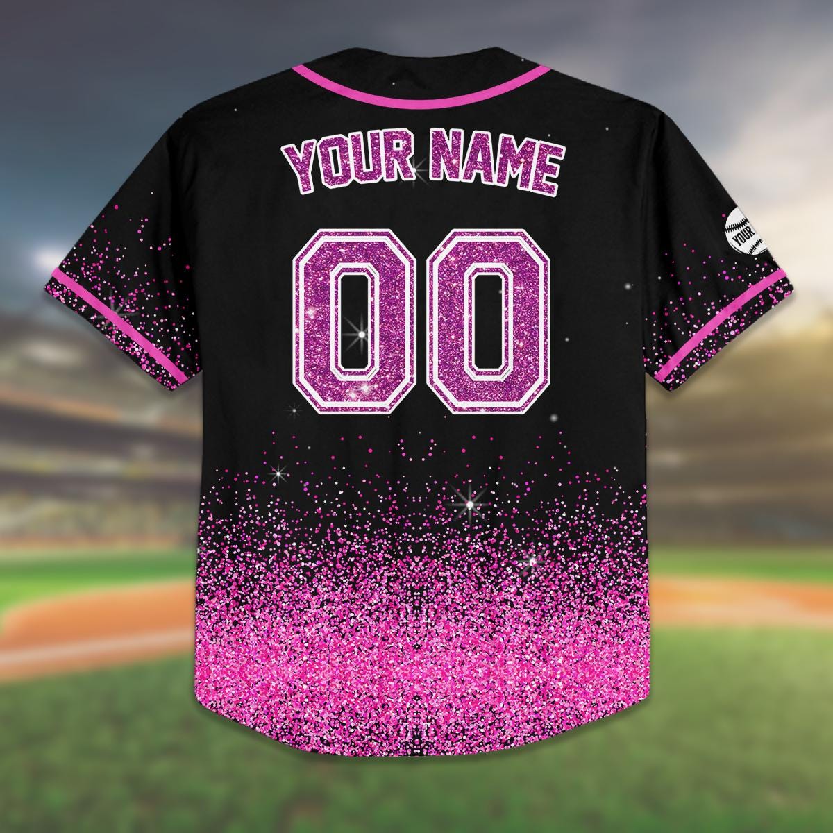 Custom Team Baseball Jersey for Kids Youth Adult| Matching Glitter Shirt| Personalized Team Outfit for Groups| Matching Family Outfit baseball jersey product view 3