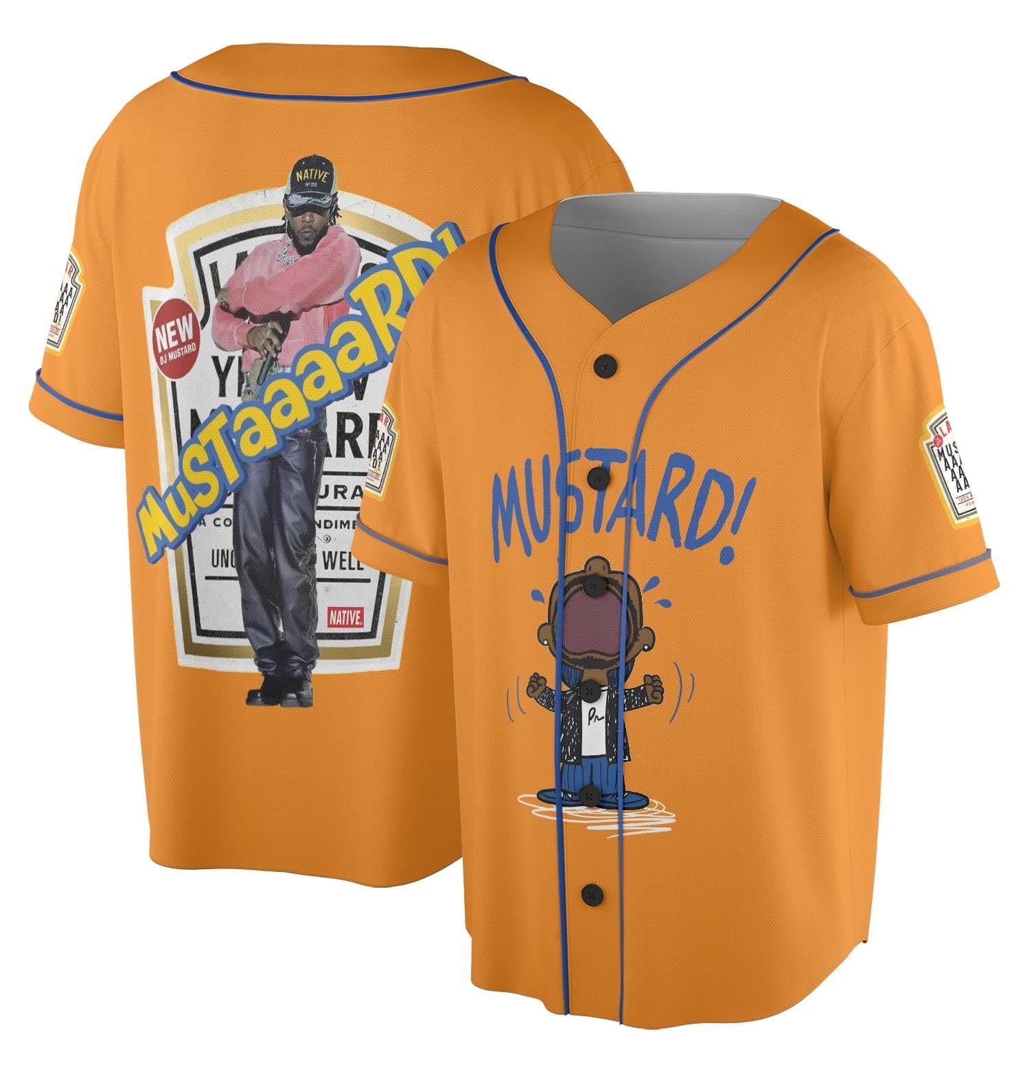 MUSTARD Jersey,Hip Hop Merch,West Coast Shirt,Gifts for Lamar Fans,Mustaaard Funny Jersey,Funny Gift for Hip Hop Lover sports jersey product view 2