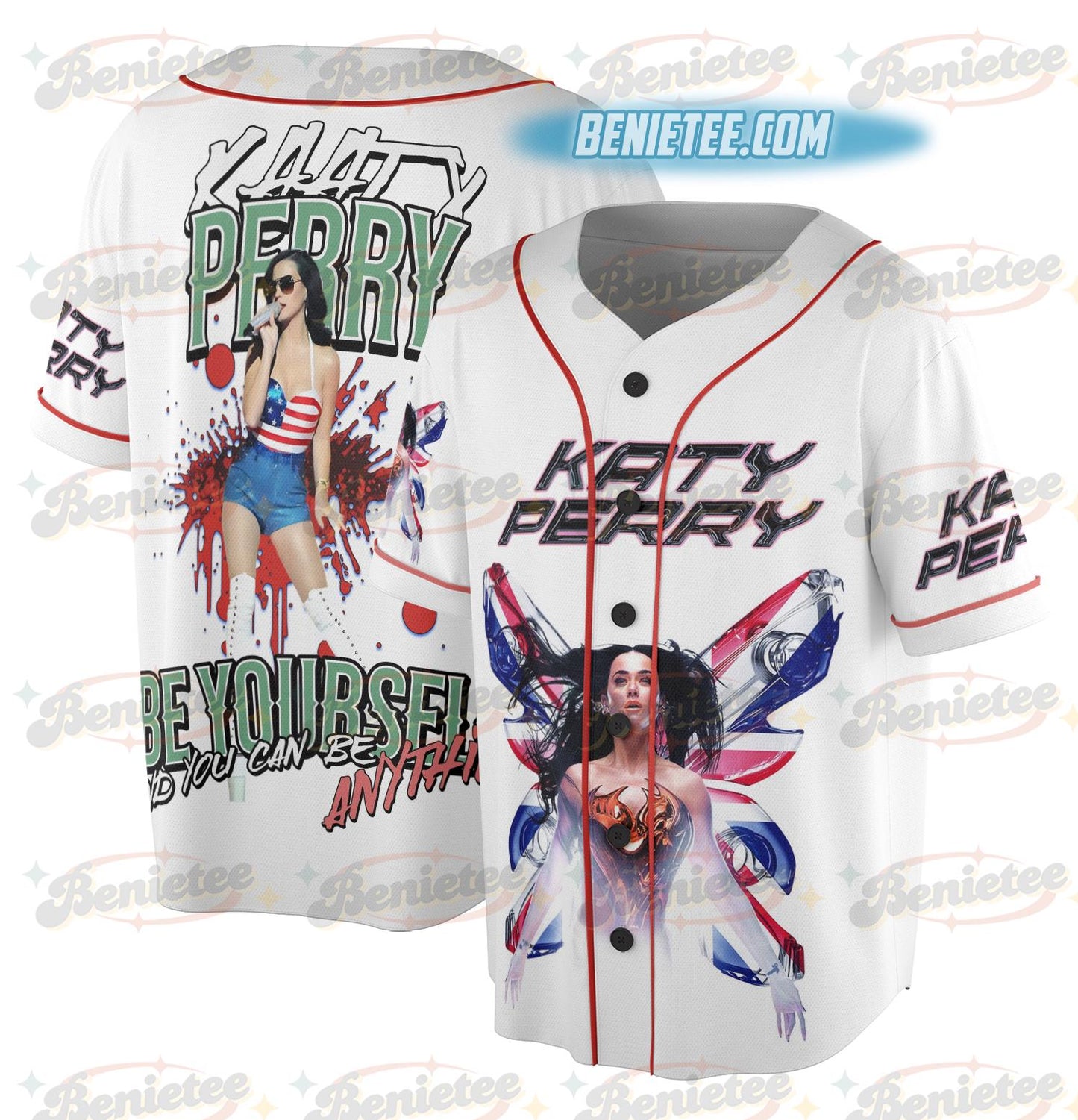 2025 Katy Perry The Lifetime Tour Baseball Jersey, Katy Perry Tee, Katy Perry Fan Gift baseball jersey product view 2
